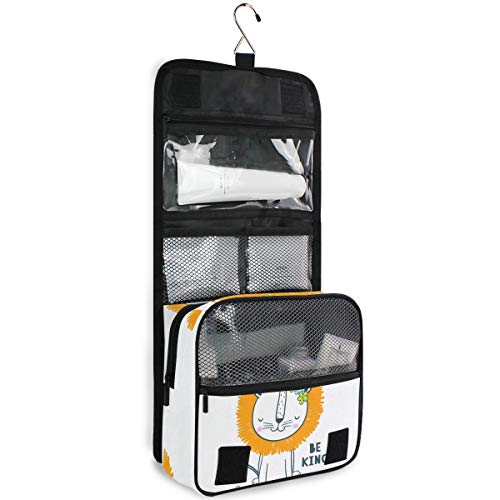 Premium Hanging Travel Toiletry Bag - Lion King Design Cosmetic Organizer for Men & Women | Waterproof Makeup Case for Bathroom, Gym, Camping & Vacation Trips