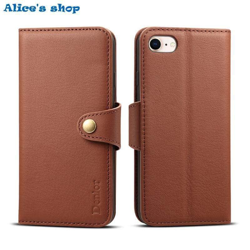 Premium Genuine Leather Wallet Case for iPhone SE 2020 - Soft Touch Luxury Protection | Perfect for Business, Travel & Everyday Use