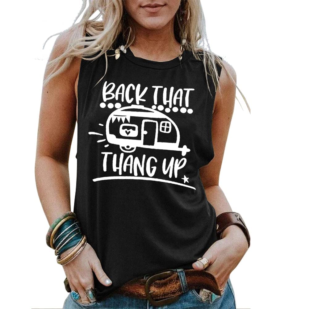 Funny Camping Tank Tops for Women - Sleeveless Casual Shirts for Outdoor Adventures, Hiking & Summer Travel - Perfect for Campers & Road Trips