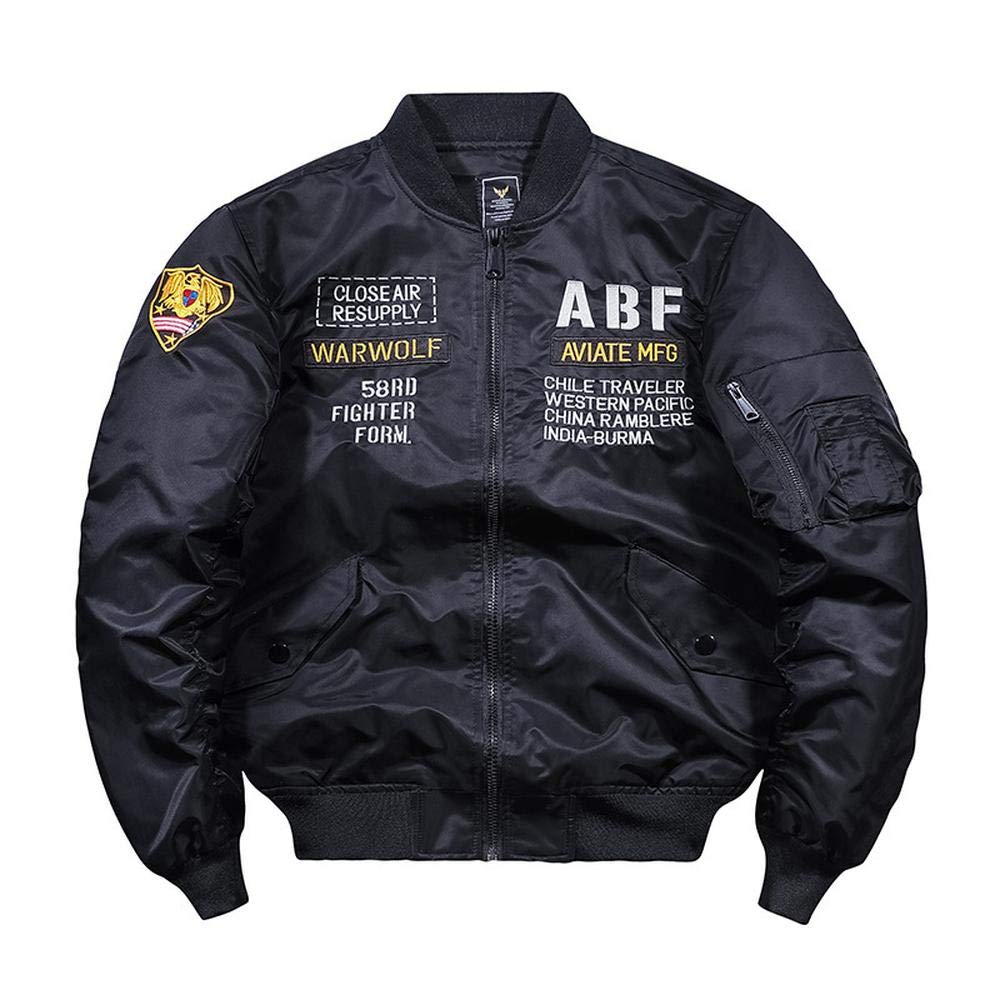 Feitao Men's Lightweight Bomber Jacket - Casual Flight Jacket with Long Sleeves, Zipper Front & Windbreaker Design for Spring/Fall (Black, XXL) | Perfect for Outdoor Activities, Travel & Everyday Wear
