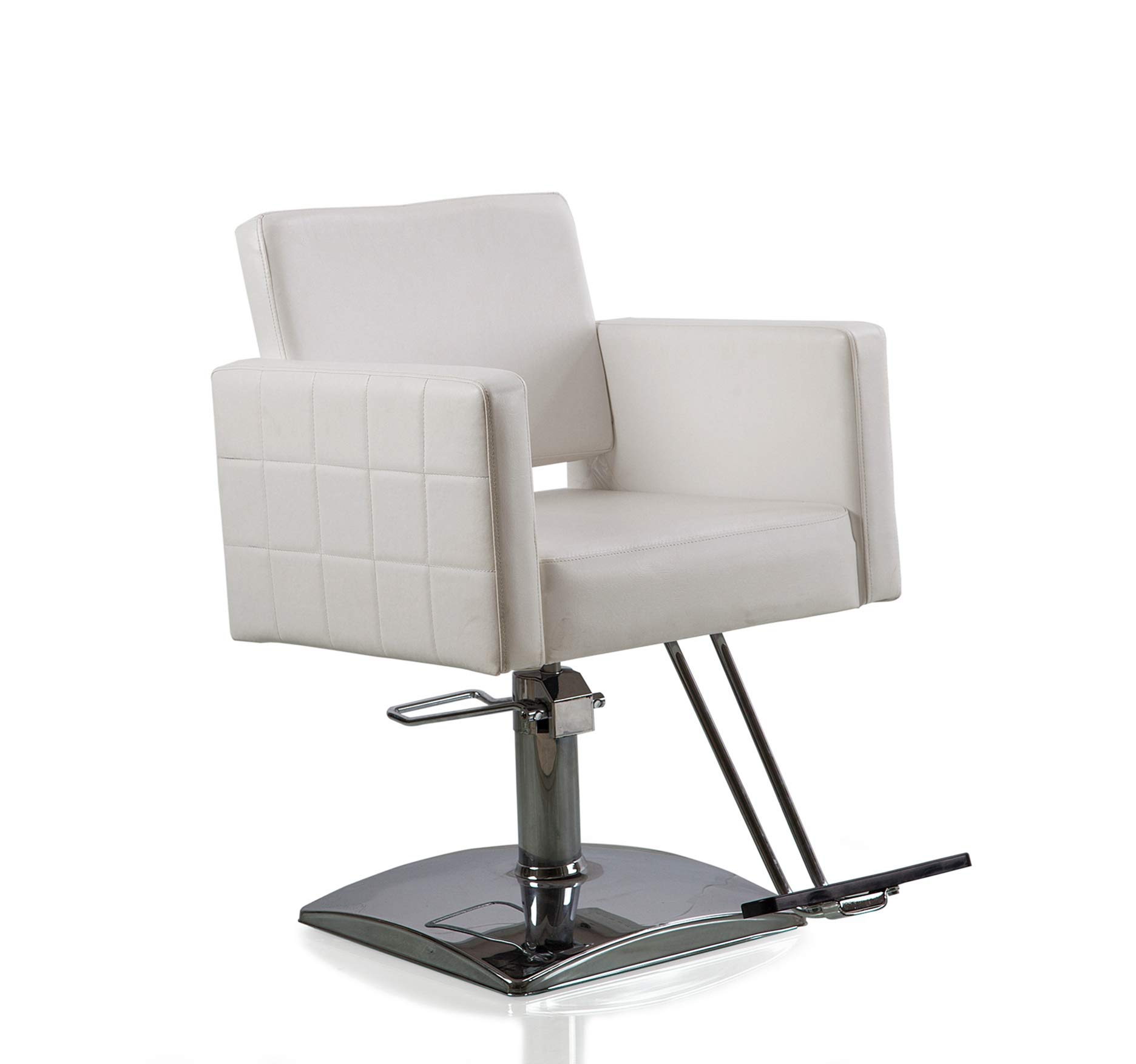 Beautylife Hydraulic Salon Styling Chair - Professional Barber & Hair Stylist Chair with Pump, White | Perfect for Hair Salons, Barbershops & Home Beauty Stations