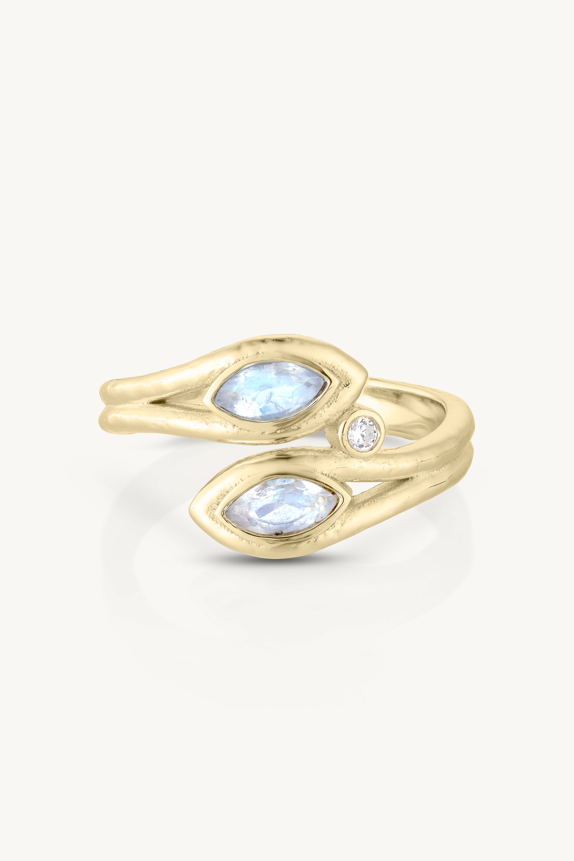 Zephyr Moonstone Gold Ring for Women - Elegant 14K Gold Plated Gemstone Jewelry - Perfect for Wedding, Engagement & Everyday Wear