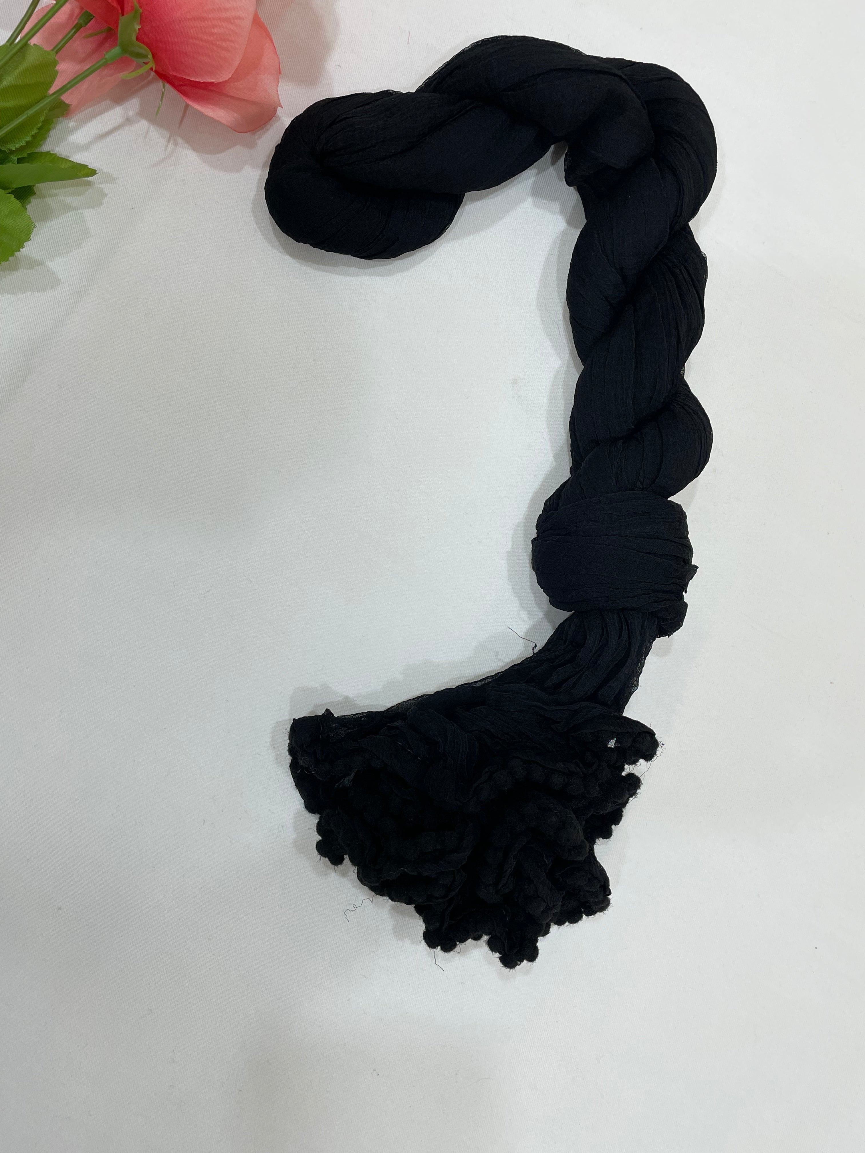Elegant Black Chiffon Dupatta Scarf - Lightweight & Versatile Shawl for Women - Perfect for Weddings, Parties, and Special Occasions