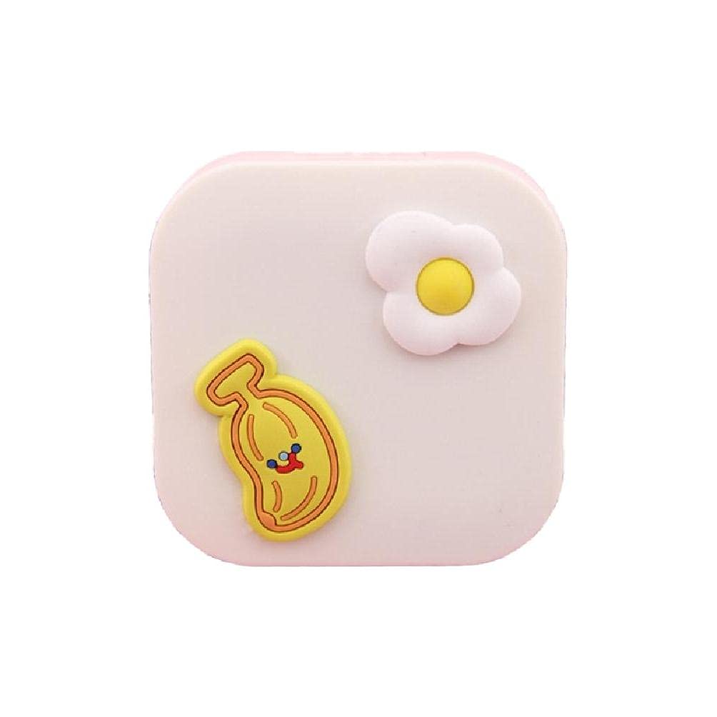 BLUEXIAO Cute Cartoon Mini Contact Lens Case - Portable Travel Storage Box for Makeup & Beauty - Compact Pupil Lens Holder for On-the-Go Use - Perfect for Travel, Gym, and Daily Cosmetics Organization