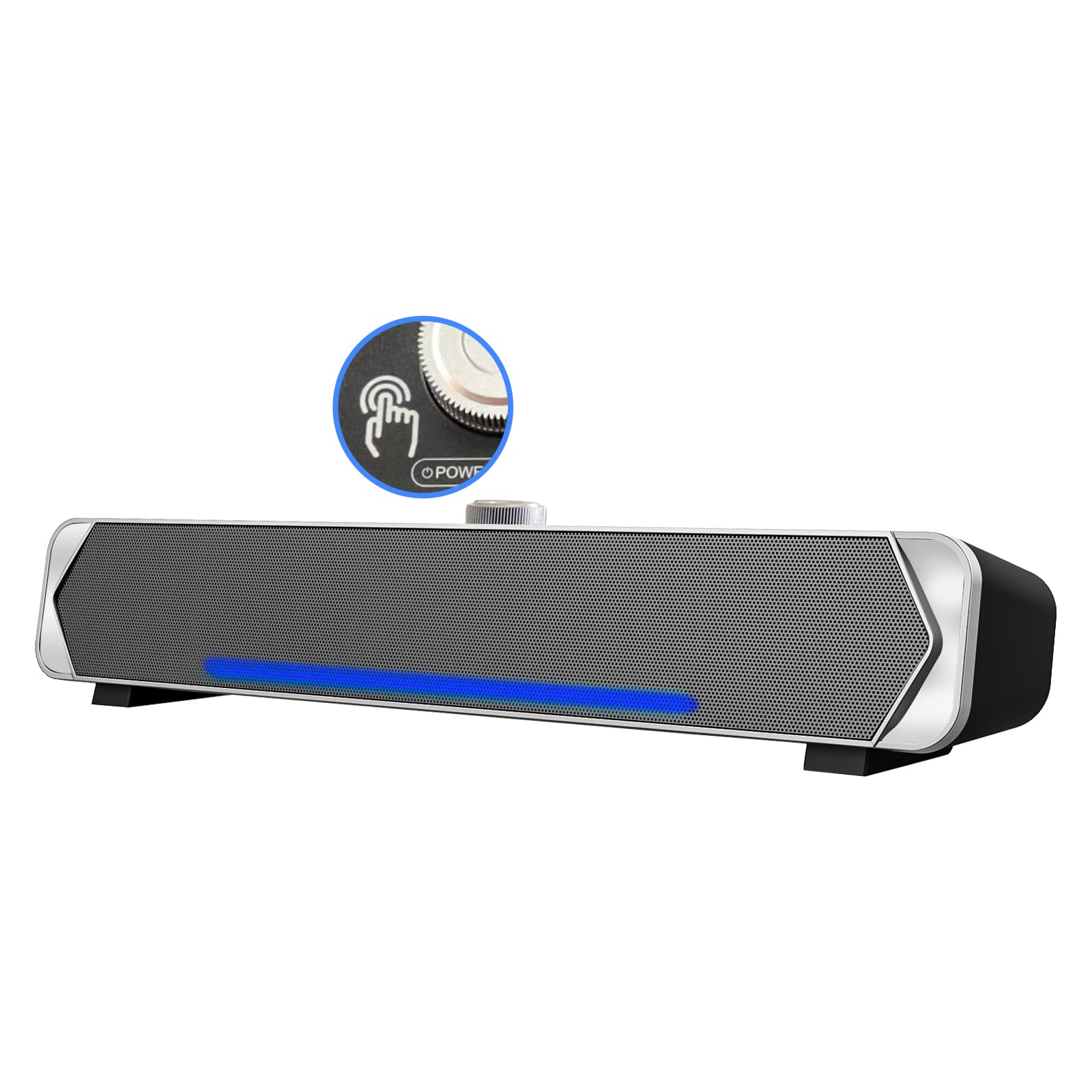 MARBOO Bluetooth Computer Soundbar - High-Fidelity Stereo USB-Powered Speaker for Desktop, Laptop, Tablet & Smartphone | Perfect for Home Office, Gaming & Entertainment