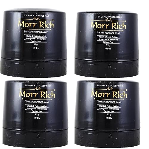 Morr Rich Hair Nourishing Cream - Paraben Free Deep Conditioning Treatment for Dry & Damaged Hair (Pack of 4) | Perfect for Daily Hair Care, Salon-Quality Results at Home