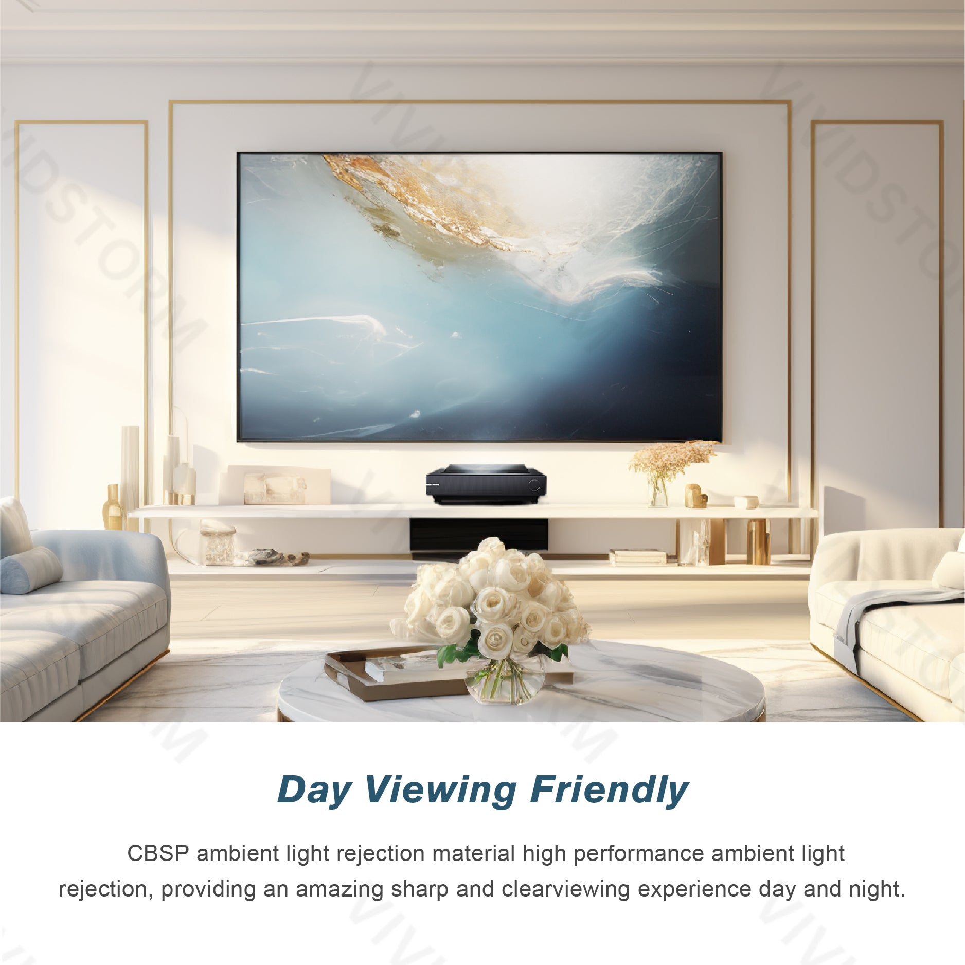 VIVIDSTORM Lite Hyper Fixed Frame Lenticular ALR Projector Screen - 100
