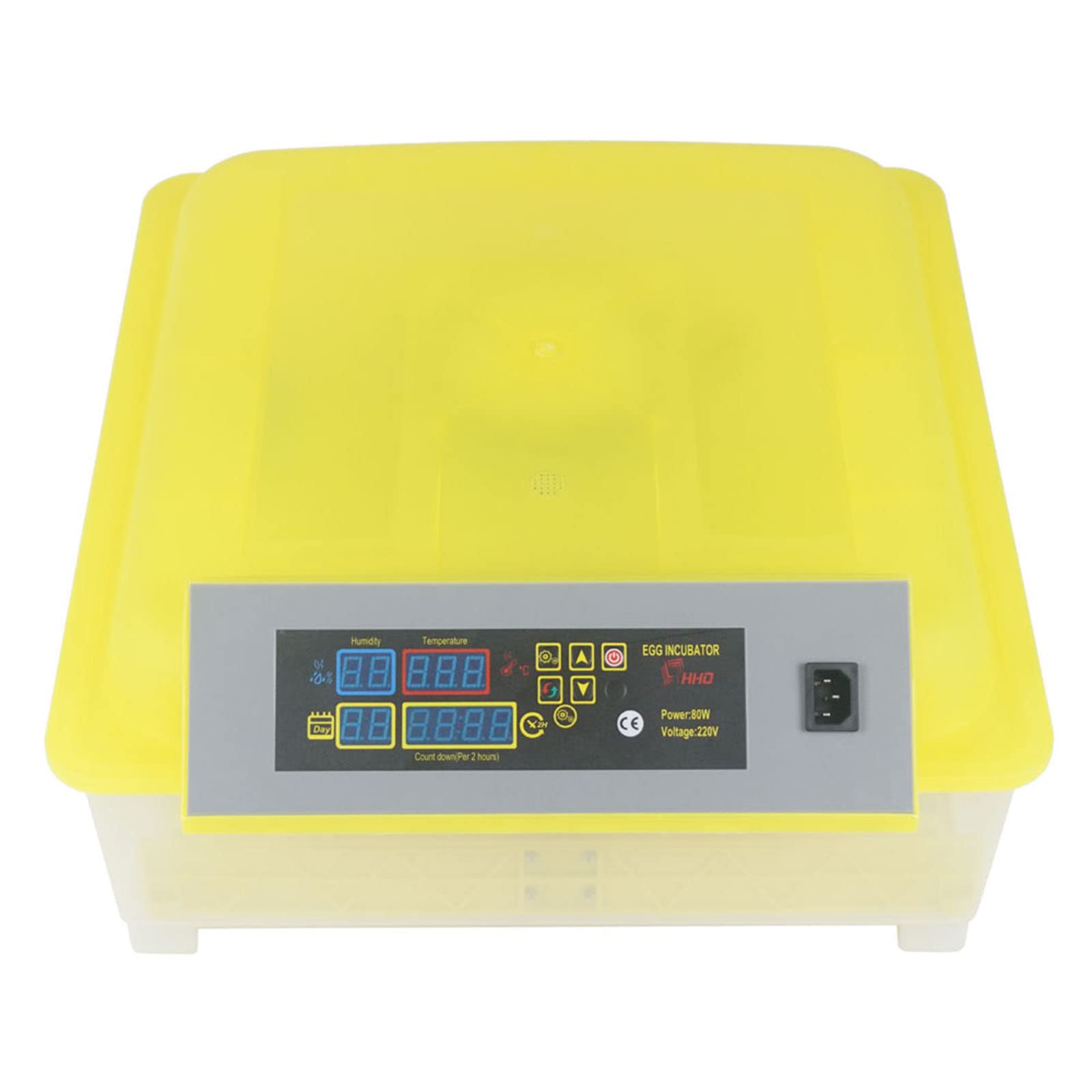 48-Egg Fully Automatic Poultry Incubator - Durable & Safe Chicken Egg Hatcher with Yellow & Transparent Design for Home Farming, Backyard Chicken Coops, and Small Poultry Businesses