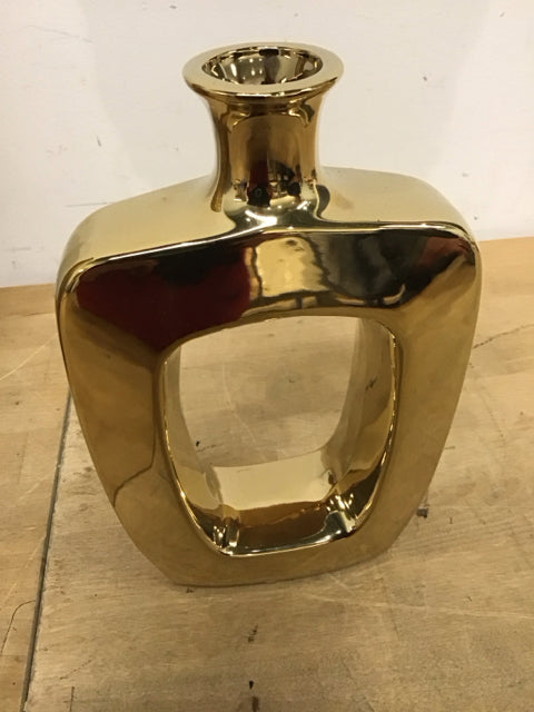 9 Inch Gold Ceramic Vase - Elegant Home Decor for Living Room, Dining Table & Wedding Centerpieces