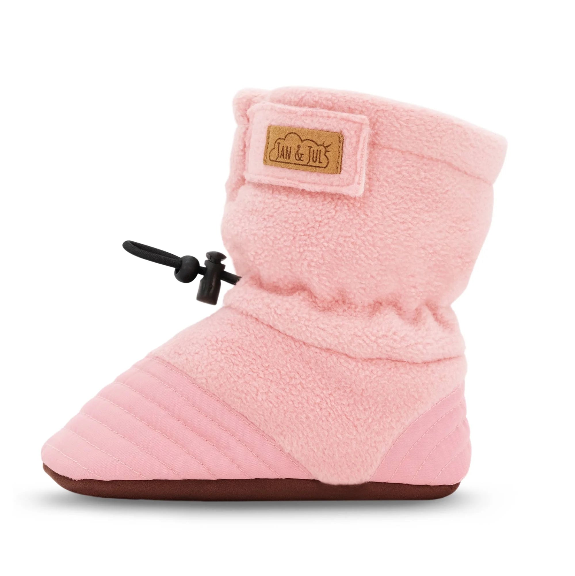 Jan & Jul Dusty Pink Stay Put Cozy Booties - Non-Slip Baby Booties for Girls & Boys - Perfect for Indoor Play, Winter Walks & Photo Shoots
