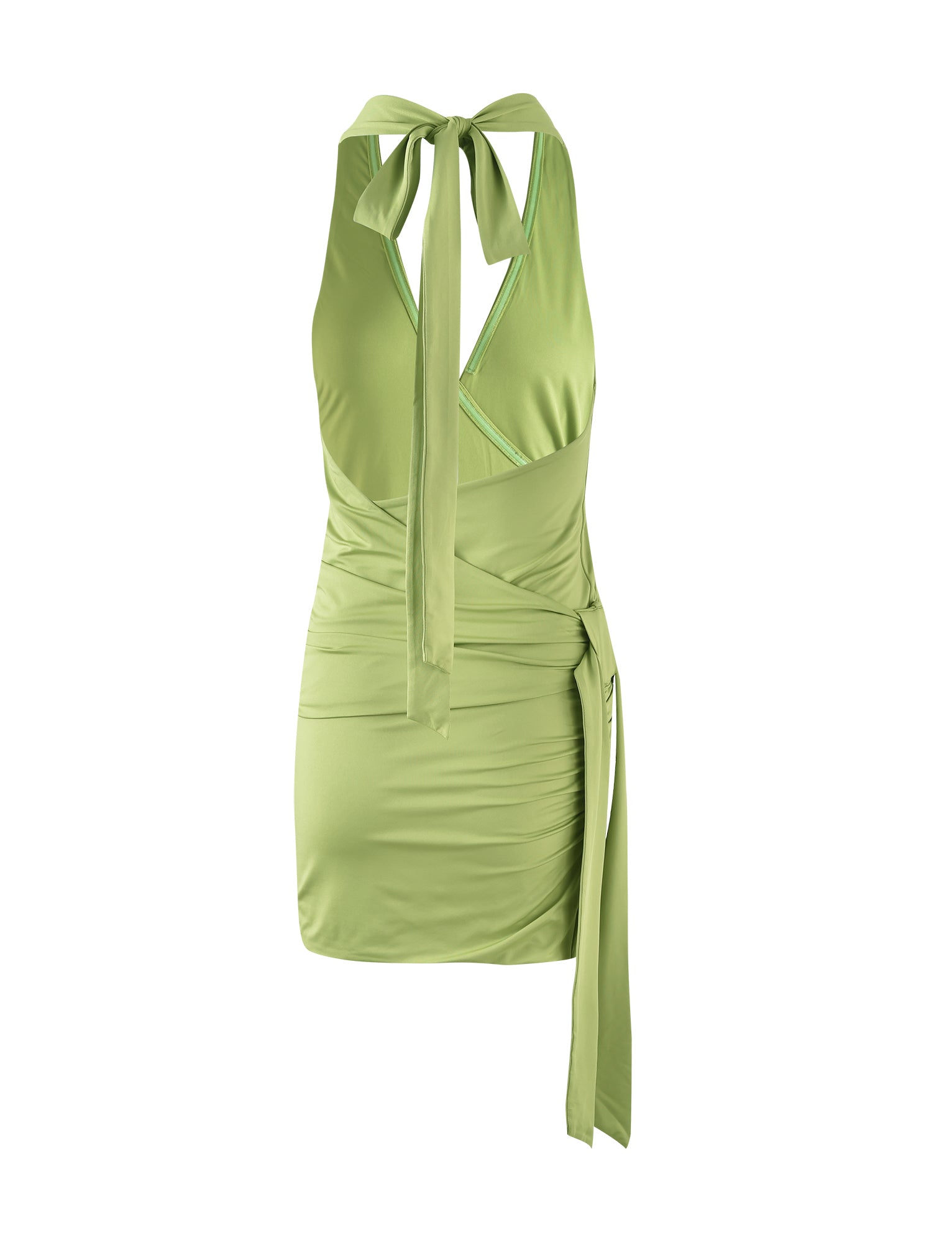 ALYS DRESS - Women's Green Flowy Dress in Matcha Green & Pale Khaki | Elegant Summer Dress for Beach, Vacation, and Casual Wear