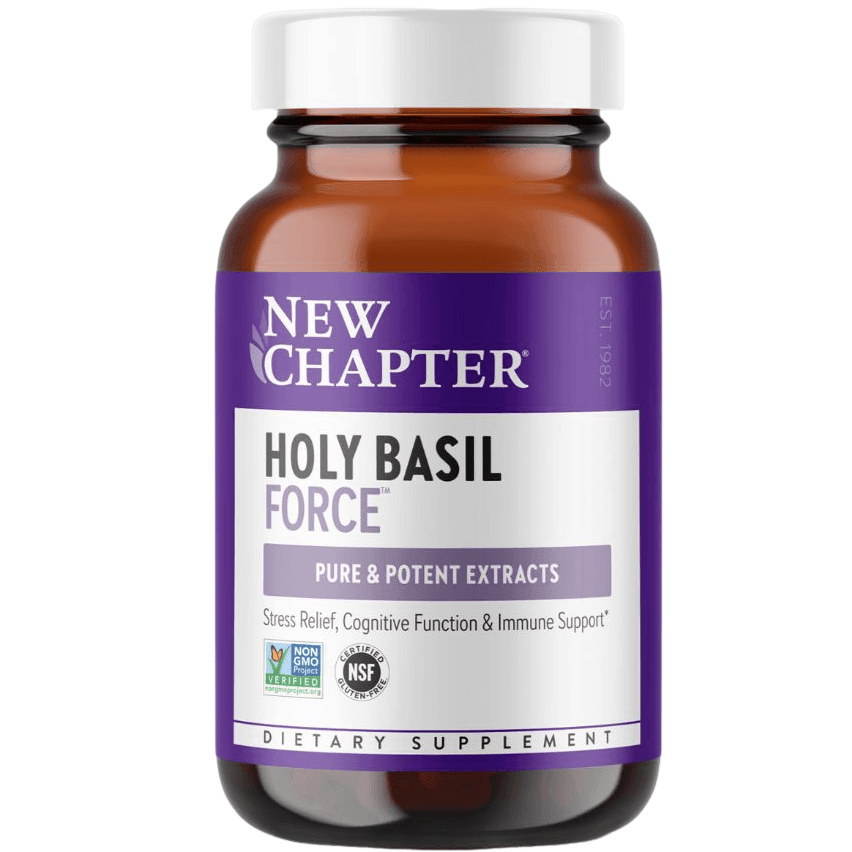 New Chapter Holy Basil Force 60 Veggie Capsules - Stress Relief & Immune Support Supplement | Buy 1 Get 1 Free | Perfect for Daily Wellness & Ayurvedic Herbal Routine