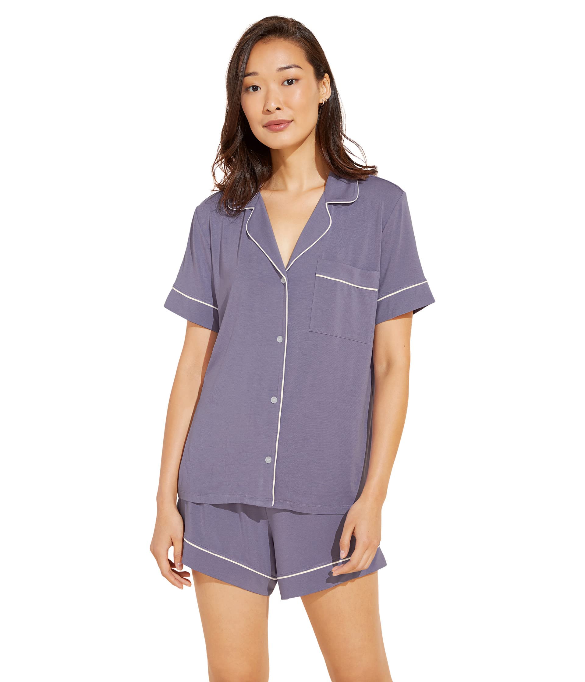 Eberjey Gisele Relaxed Women's Short Pajama Set - Soft Cotton Sleepwear for Women, Comfortable Lounge Pajamas for Summer Nights & Relaxing at Home