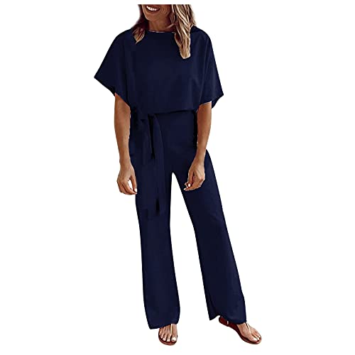 PEGONE Women's Casual Loose Long Overalls - Straight Leg Wide Leg Jumpsuit for Club Wear & Party Outfits | Perfect for Night Out, Date Night and Special Occasions