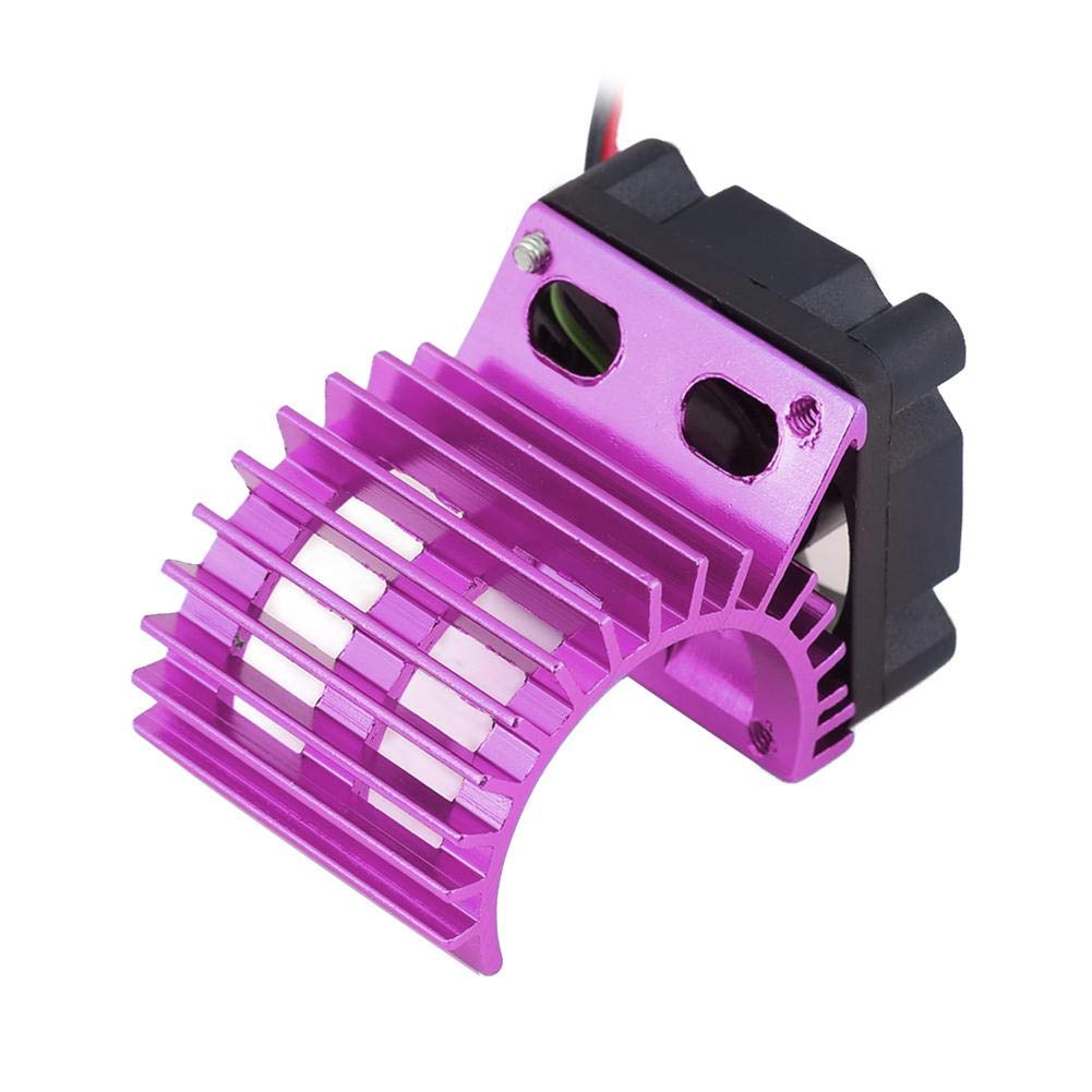 High Performance Purple Aluminum RC Motor Heat Sink - Cooling Accessory for 1/10 Scale Electric Toy Cars (390 Motor) | Perfect for Off-Road Bashing, Racing & Prolonging Motor Life