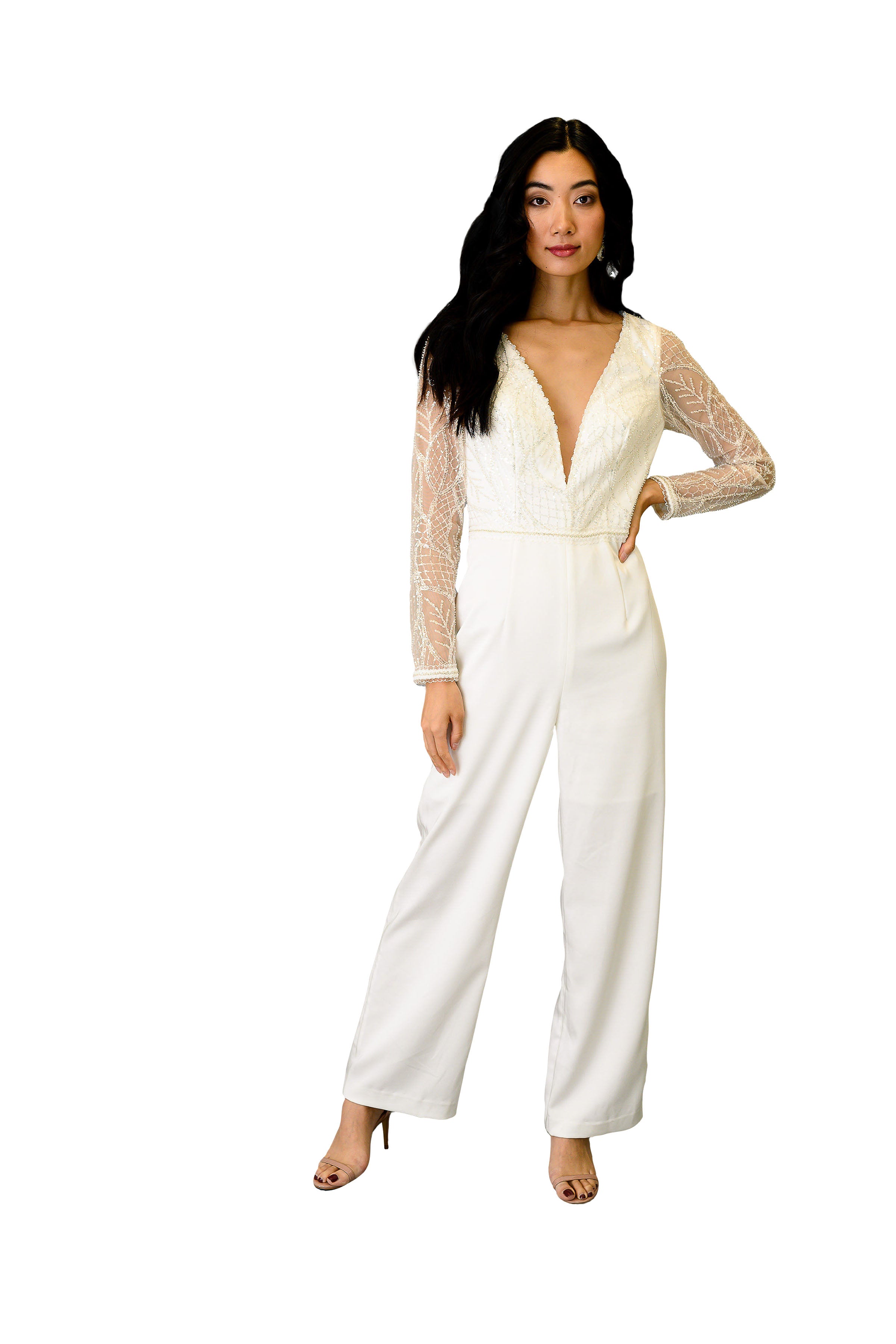 Elegant Women's Fully Embroidered Lace Jumpsuit - Floral Lace Romper for Parties, Weddings & Special Occasions | Comfortable & Stylish Outfit for Evening Events