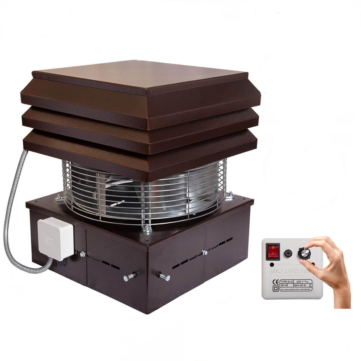 Professional 110V Chimney Draft Inducer & Fireplace Exhaust Fan - Heavy Duty Flue Fan for Fireplace, BBQ & Wood Stove | Improves Ventilation & Reduces Smoke for Home Heating & Outdoor Cooking