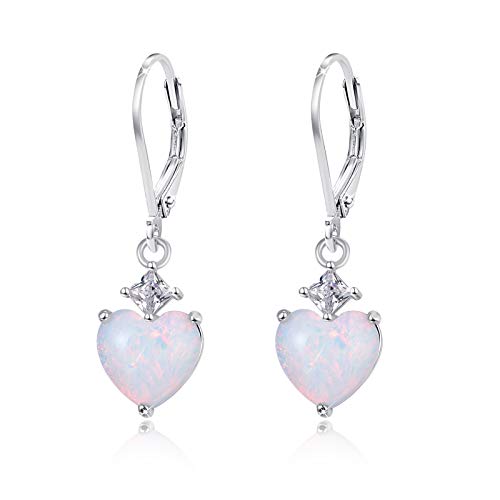 Opal Teardrop Leverback Earrings for Women - 925 Sterling Silver Hypoallergenic Dangle Earrings, Sensitive Ears Safe, Elegant Jewelry Gift for Girlfriend, Daughter with Gift Box - Perfect for Weddings, Parties & Special Occasions