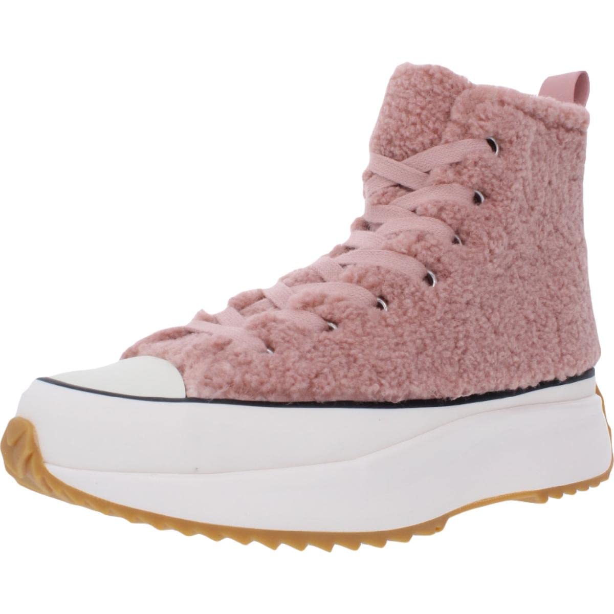 Steve Madden Women's Faux Fur Lined Fashion Sneakers - Pink Size 9 Medium (B,M) | Warm Winter Shoes for Casual Outfits & Street Style