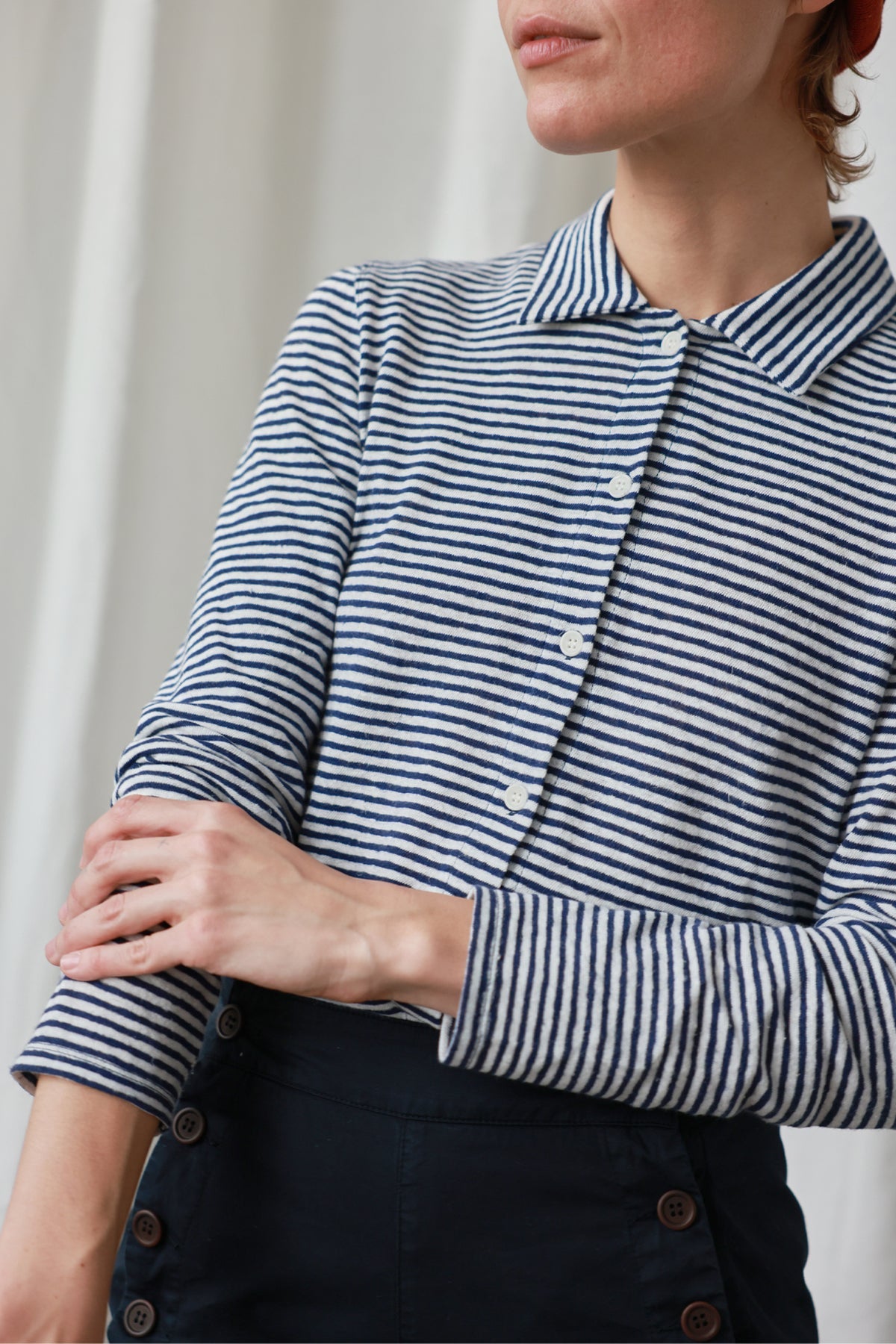 Tokunoshima Navy Stripes T-Shirt - Comfortable Casual Striped Tee for Men & Women - Perfect for Everyday Wear, Travel, and Beach Outfits