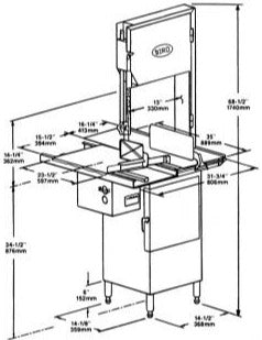 Biro 1433 Commercial Meat Band Saw – Heavy-Duty Butcher Equipment for Meat Processing, Slicing & Cutting – Perfect for Butcher Shops, Delis & Restaurants