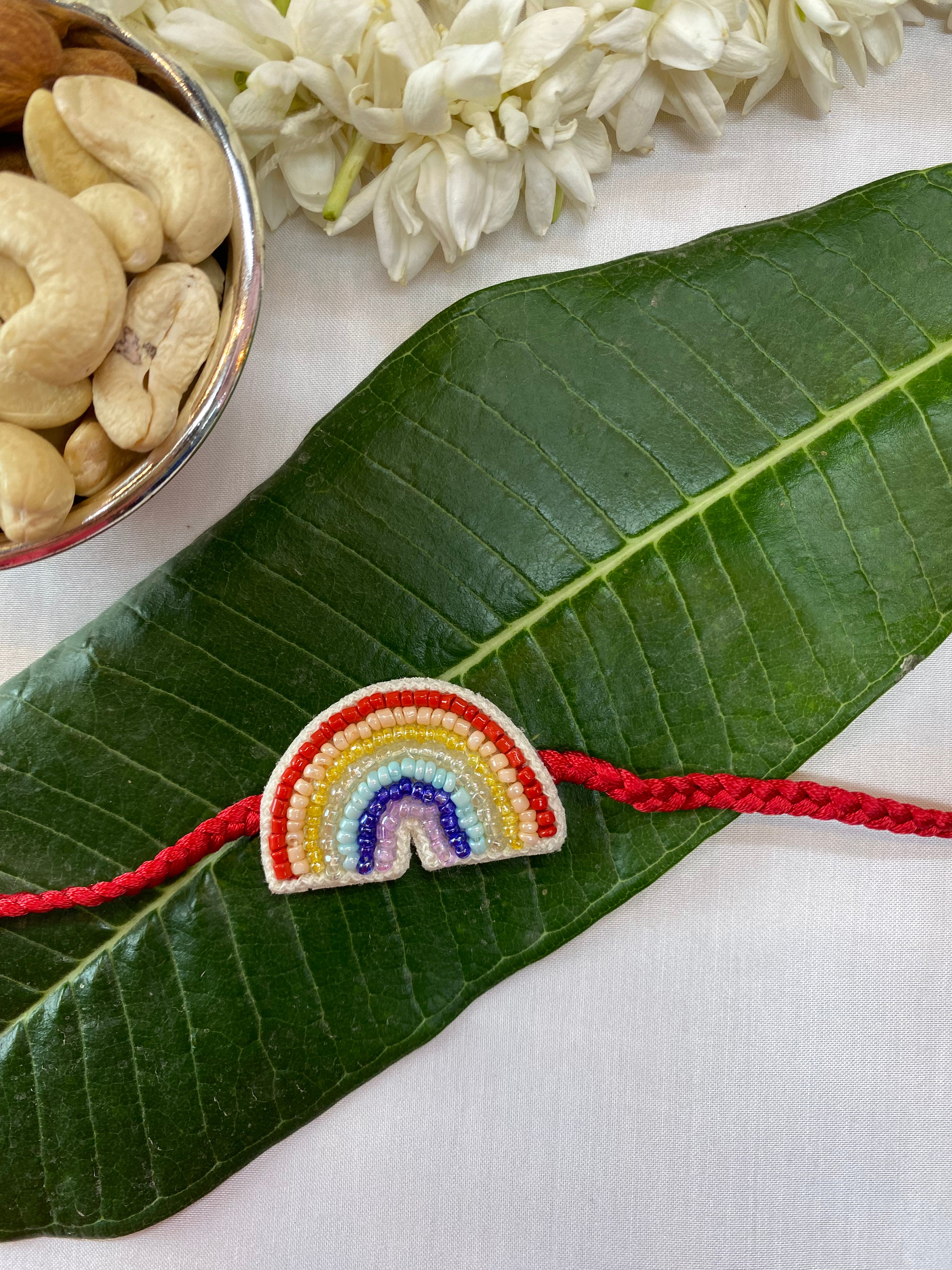 Colorful Embroidered Rakhi Bracelet for Raksha Bandhan - Perfect for Siblings, Festive Gifts & Indian Cultural Celebrations