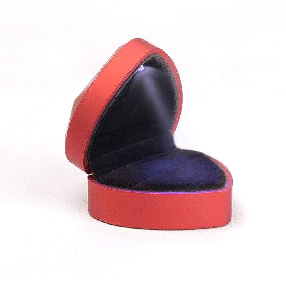YITAQI LED Light Heart-Shaped Ring Box - Velvet Engagement Ring Holder for Proposal, Wedding & Jewelry Storage | Perfect for Romantic Proposals, Anniversary Gifts & Jewelry Organization