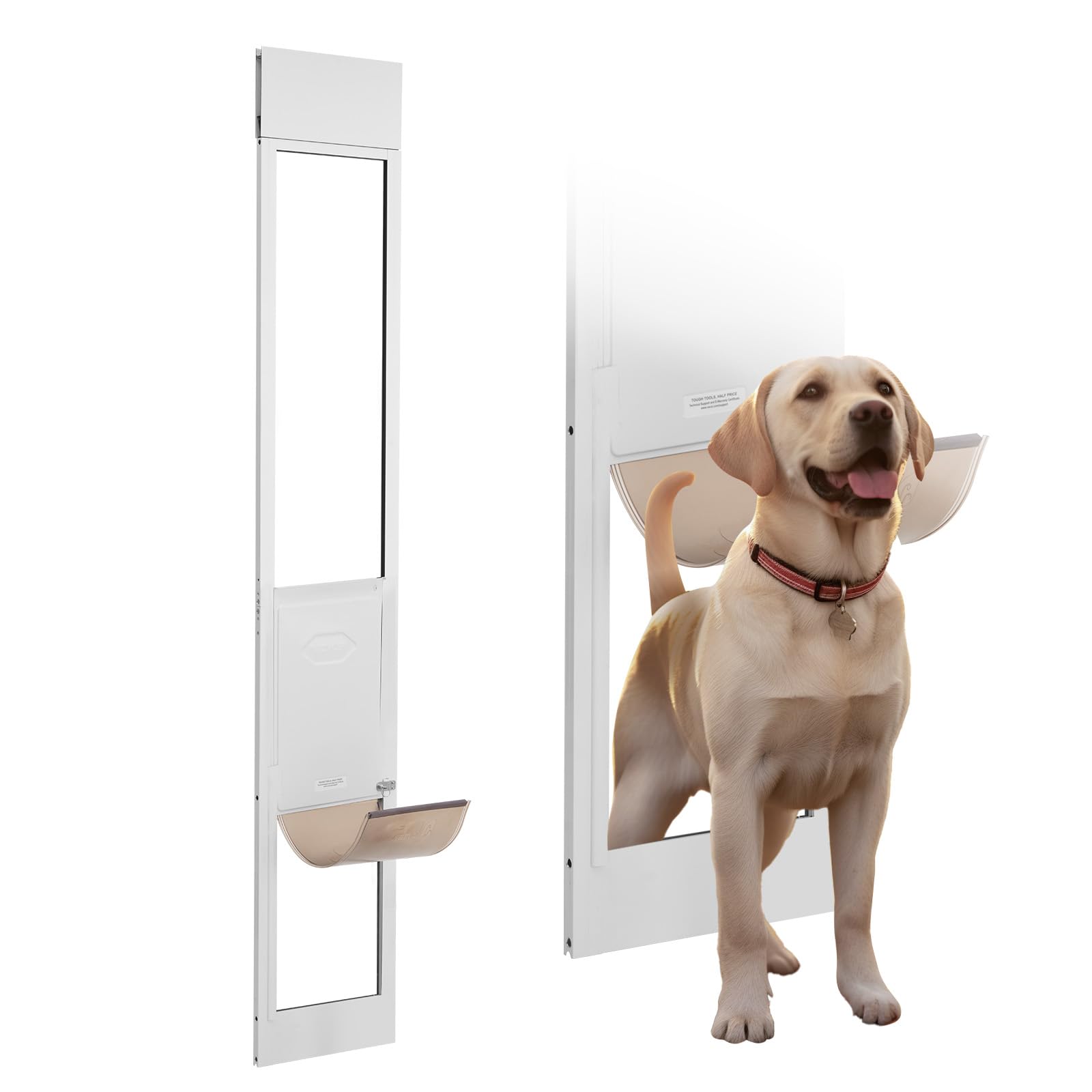 VEVOR Adjustable Dog Door for Sliding Glass Doors - 75 7/8