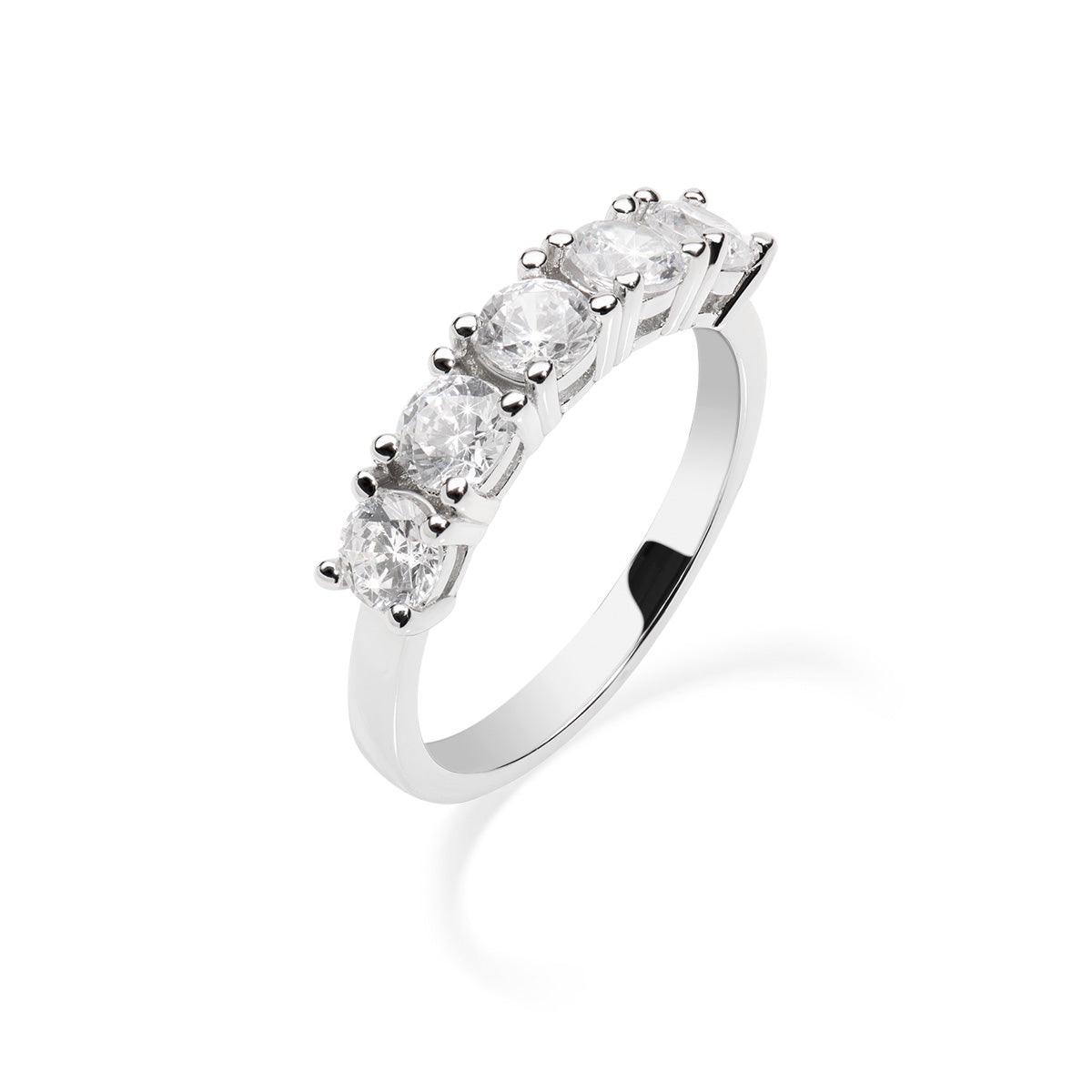 Anello Amen Donna Diamond Ring ANRI5BB40 - 10K White Gold Women's Jewelry for Anniversary, Engagement & Special Occasions