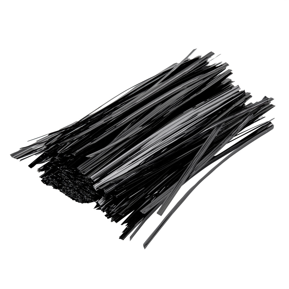 Premium Black Metallic Twist Ties for Bags - 500 Count Box | Heavy-Duty Bag Closures for Food Storage, Gift Wrapping & Organizing