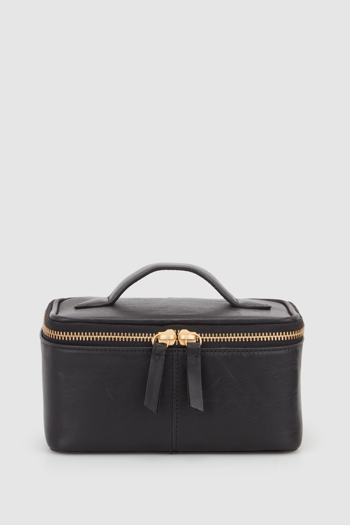 Bronte Genuine Leather Small Beauty Case - Perfect for Travel, Makeup Storage & Organizer | Compact & Stylish Cosmetic Bag for Women