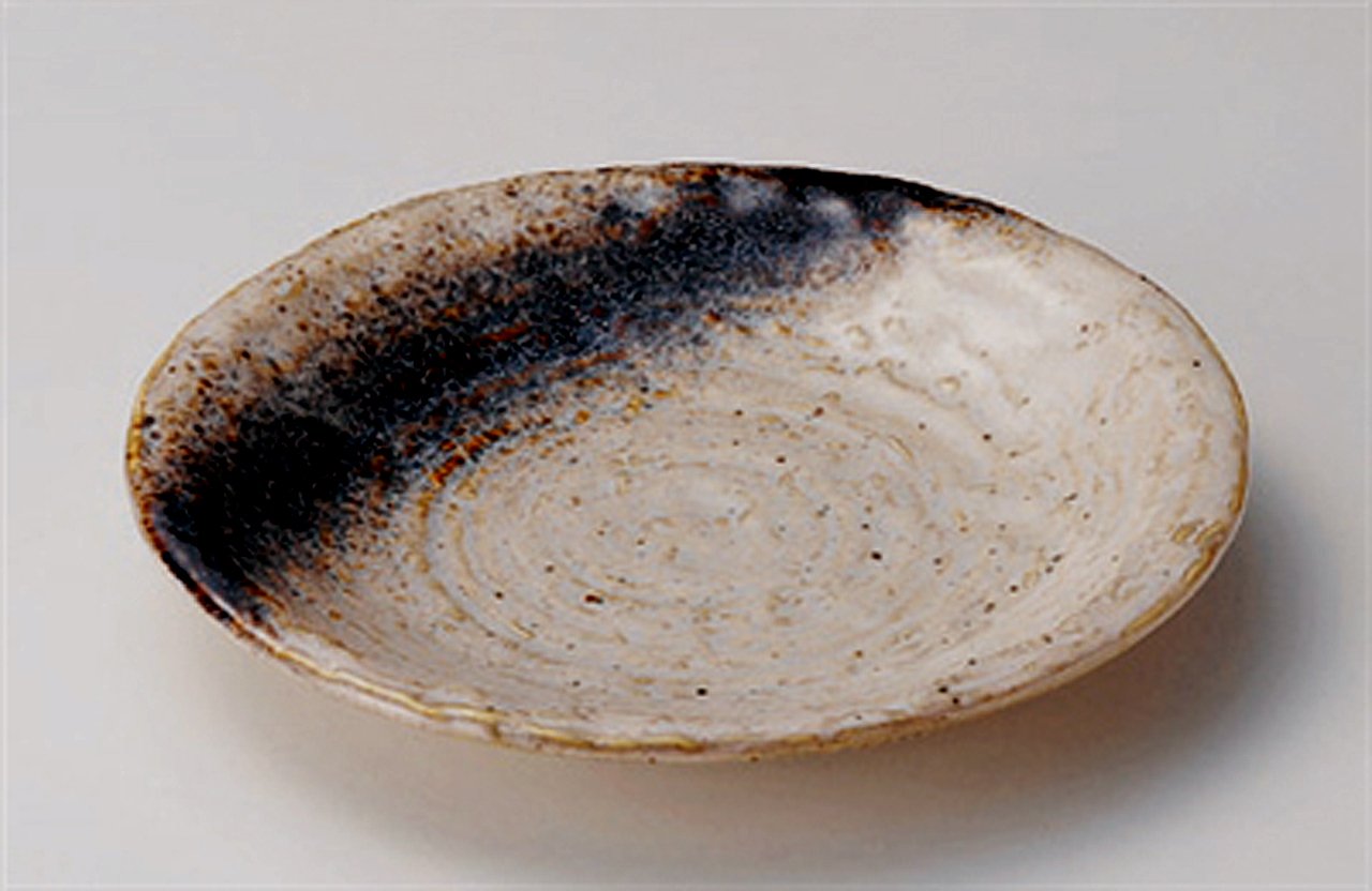 Premium Japanese Ginga-Ishime Porcelain Set - 5 Medium Round Plates, Traditional Handcrafted Dinnerware, Made in Japan - Perfect for Sushi, Appetizers & Elegant Dining