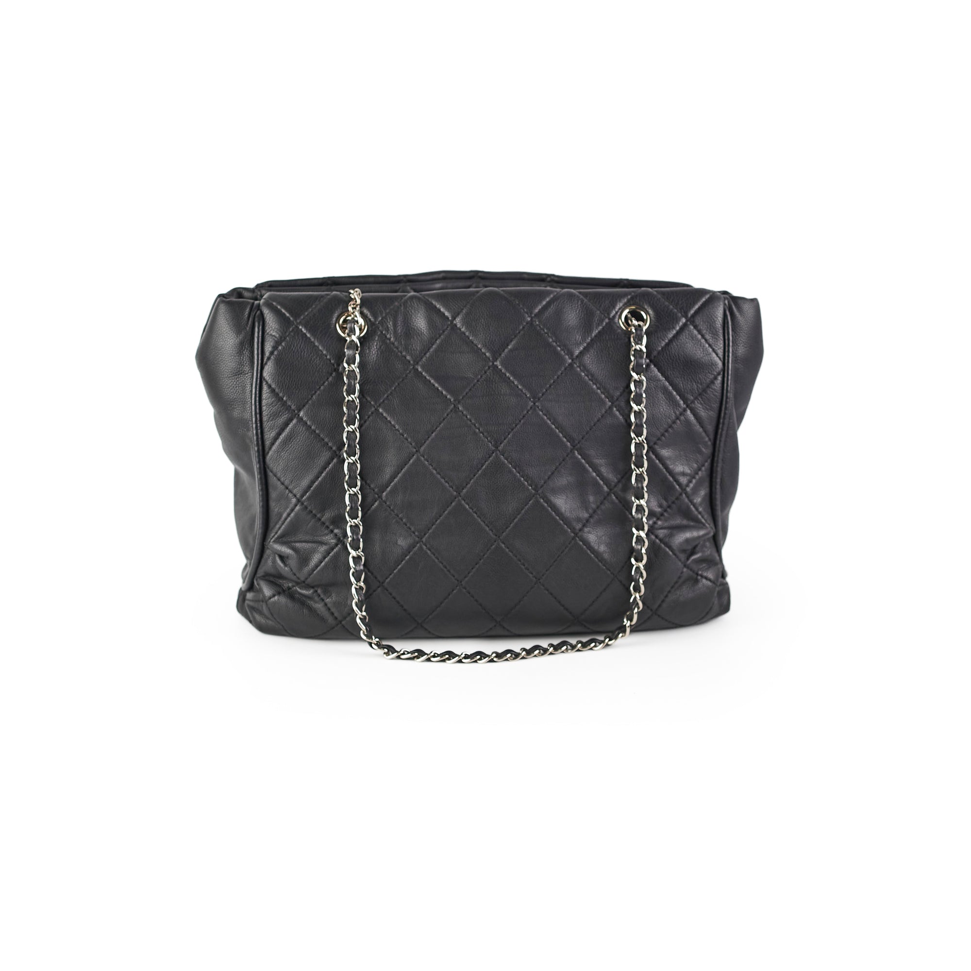 Chanel Quilted Chain Shoulder Bag Black Leather Crossbody Tote for Women - Perfect for Work, Travel & Evening Events