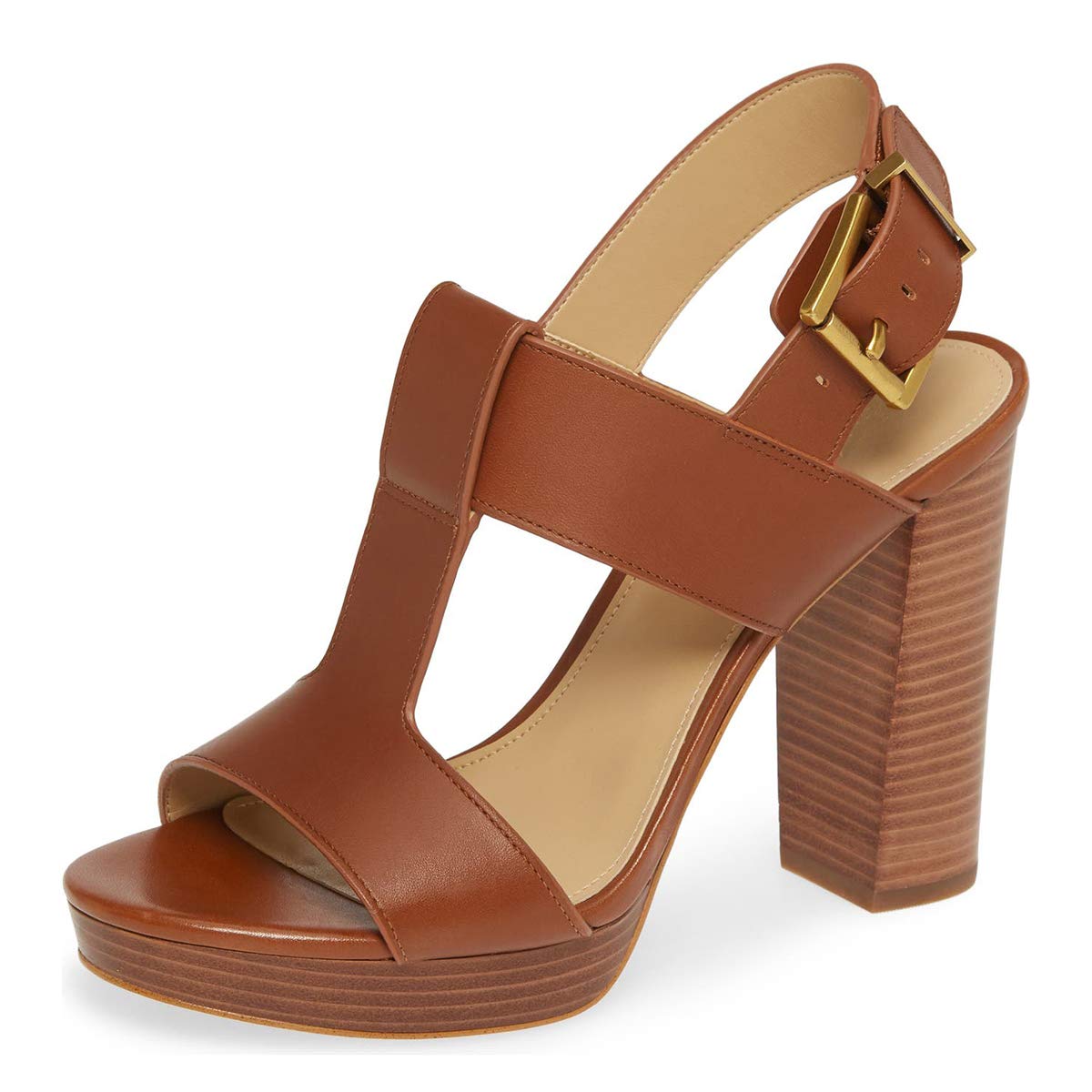YDN Women's T-Strap Chunky High Heel Sandals - Open Toe Slingback Platform Shoes with Ankle Strap & Buckle for Summer, Office, Party, and Dress Occasions | Comfortable & Stylish Women's Fashion Footwear