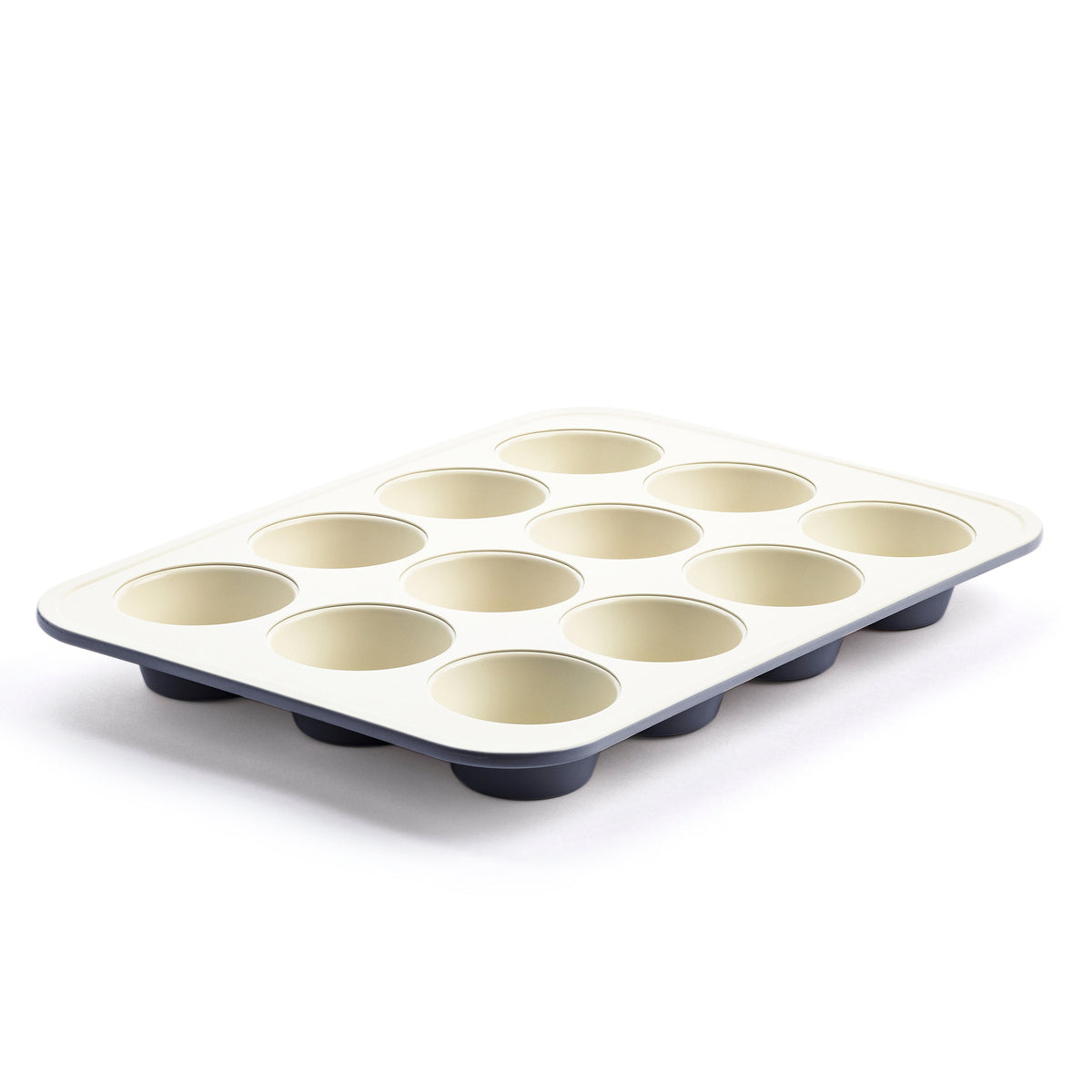 GreenLife Ceramic Nonstick Muffin Pan - 12 Cup Non-Toxic Bakeware for Healthy Cooking | Perfect for Cupcakes, Muffins & Egg Bites | Oven & Dishwasher Safe | Black