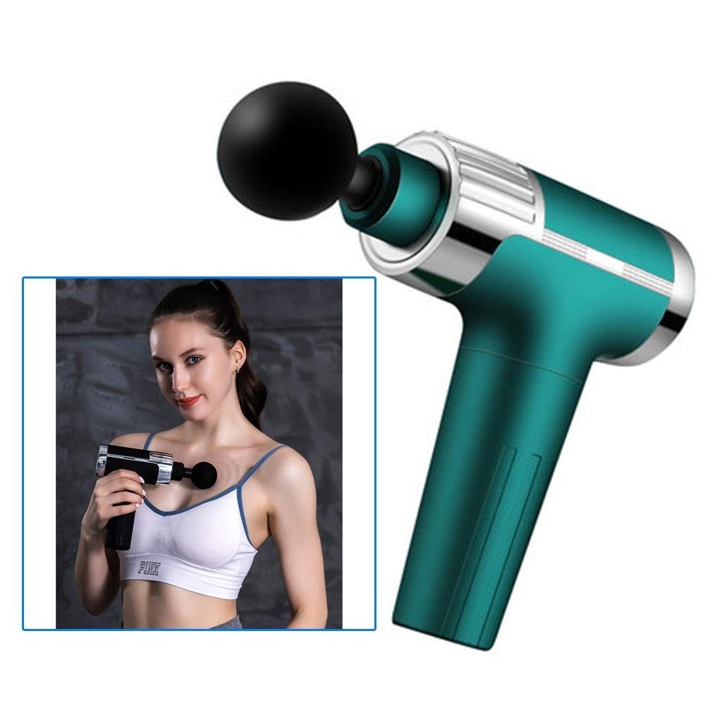 Premium Electric Muscle Massage Gun - Silent Deep Tissue Percussion Massager for Pain Relief & Recovery, Portable Fitness Massage Gun for Athletes & Home Use (Green, 24x20x7cm) - Perfect for Post-Workout, Muscle Soreness & Relaxation