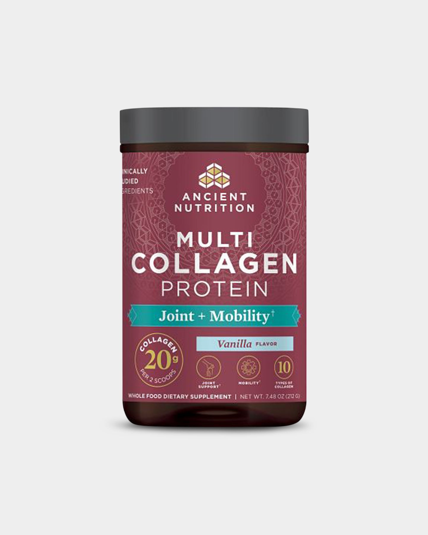Ancient Nutrition Multi Collagen Protein Powder for Joint & Mobility Support - Supports Healthy Skin, Hair & Nails - Grass-Fed Collagen Peptides for Women & Men - Ideal for Smoothies, Coffee & Post-Workout Recovery
