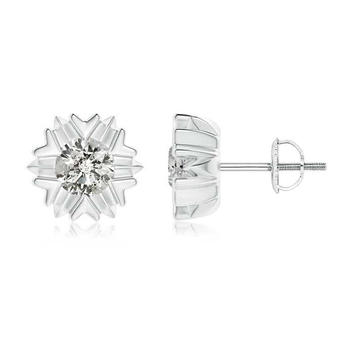 ANGARA 14K Solid Gold/Platinum Natural Diamond Stud Earrings for Women & Girls | April Birthstone Jewelry Gift for Her | Birthday, Wedding, Anniversary Present | Perfect for Everyday Wear & Special Occasions