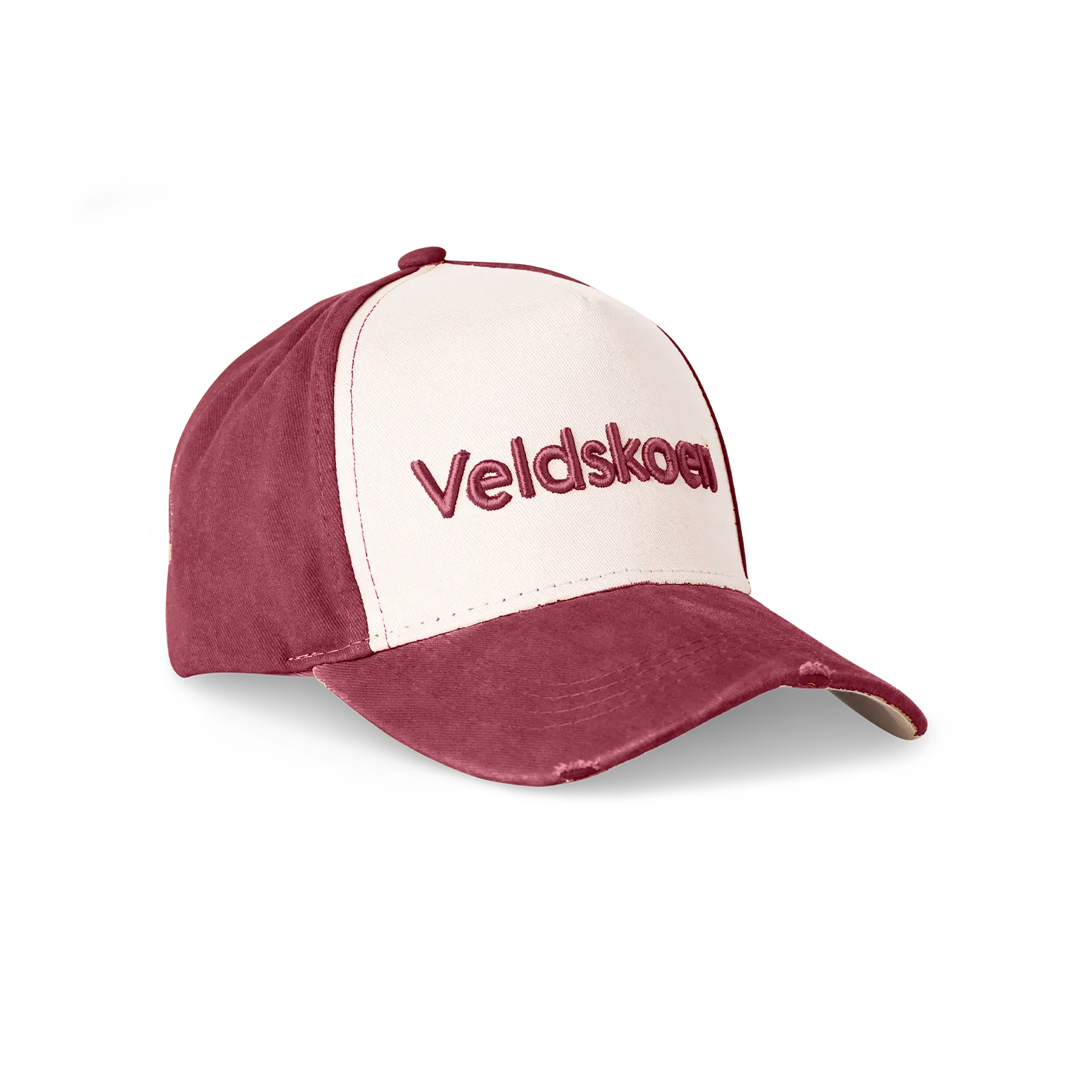 Veldskoen Maroon Stone Washed Cap - Comfortable & Stylish Leather Hat for Men & Women - Perfect for Outdoor Adventures, Hiking & Casual Wear