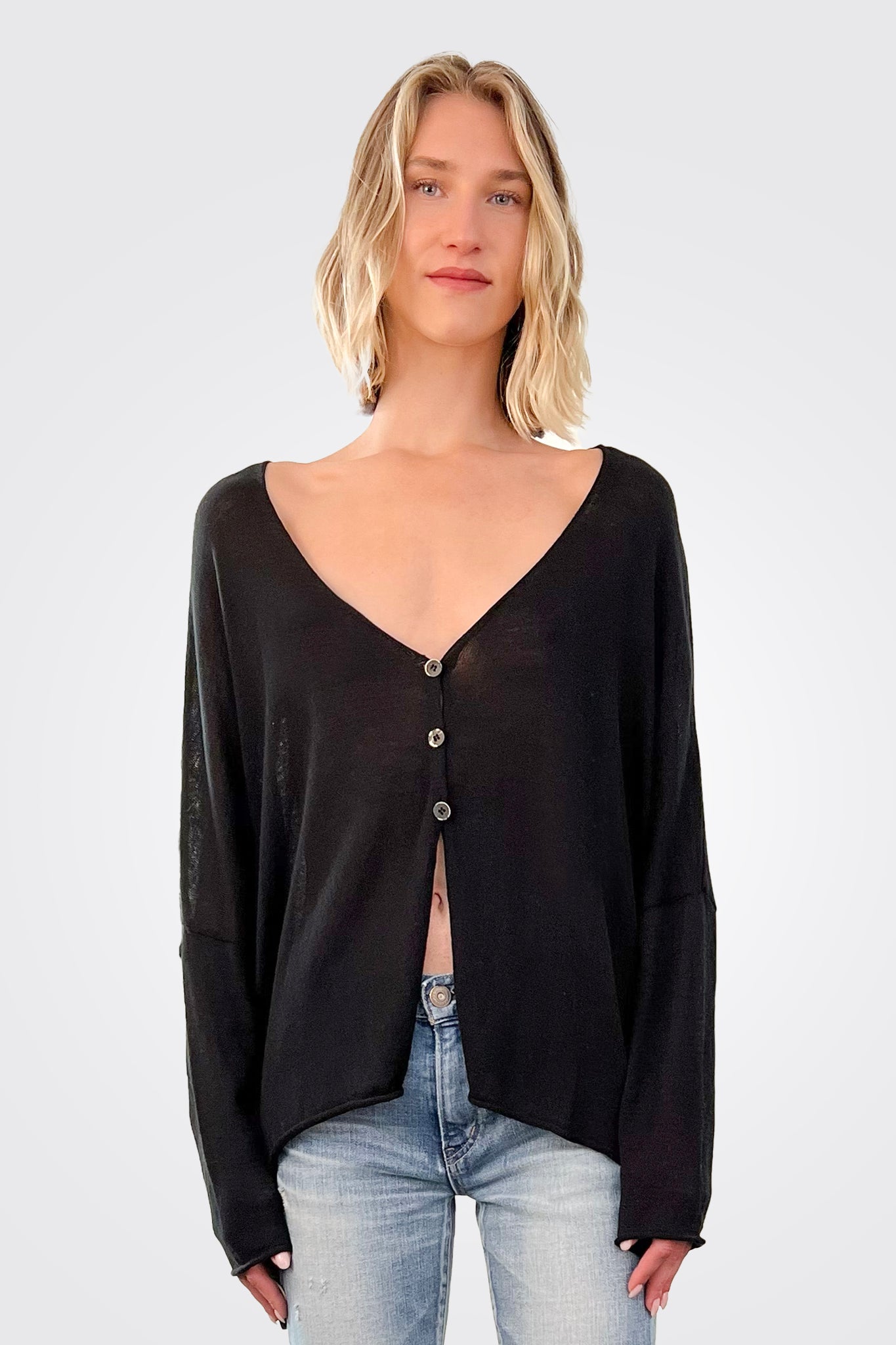 Aro Cardigan for Women - Soft & Cozy Black Knit Sweater | Perfect for Fall & Winter Layering, Casual Outfits, and Office Wear
