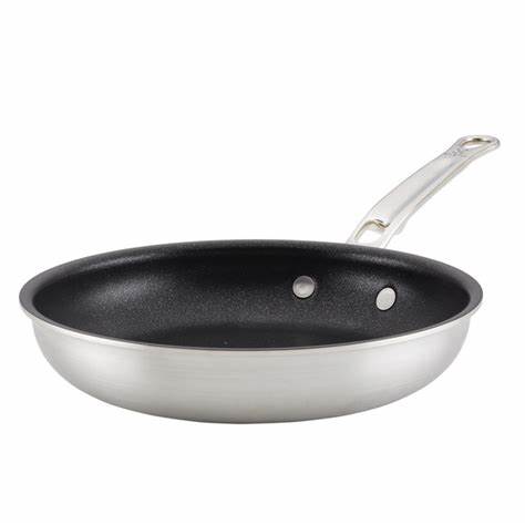 Premium Clad Stainless Steel Titanium Nonstick Frying Pan - Professional Chef-Grade Skillet for Searing, Sauteing & Perfect Omelets | Ideal for Gas, Electric & Induction Cooktops