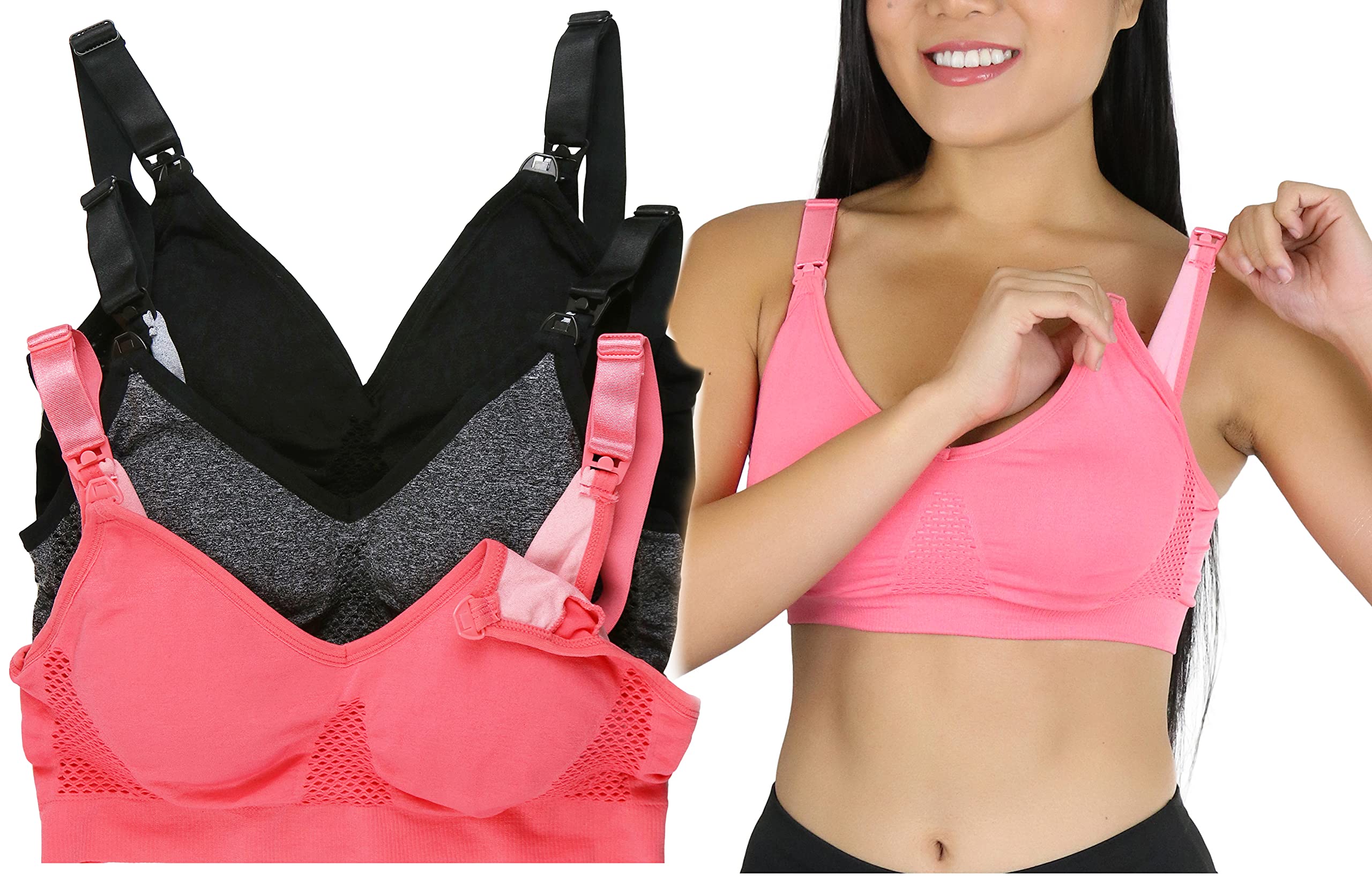 ToBeInStyle Women's Seamless Nursing Bras - 3 or 6 Pack with Ruched Cups for Comfort & Support | Perfect for Breastfeeding Moms at Home, Work & Travel