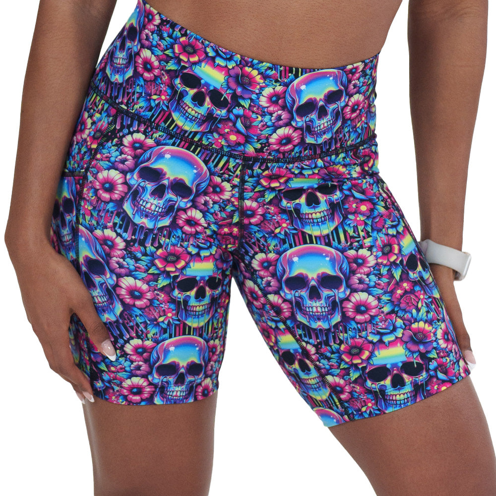 Acid Skull Print Shorts for Men & Women - Trendy Streetwear & Summer Fashion | Perfect for Casual Outfits, Beachwear, and Gym