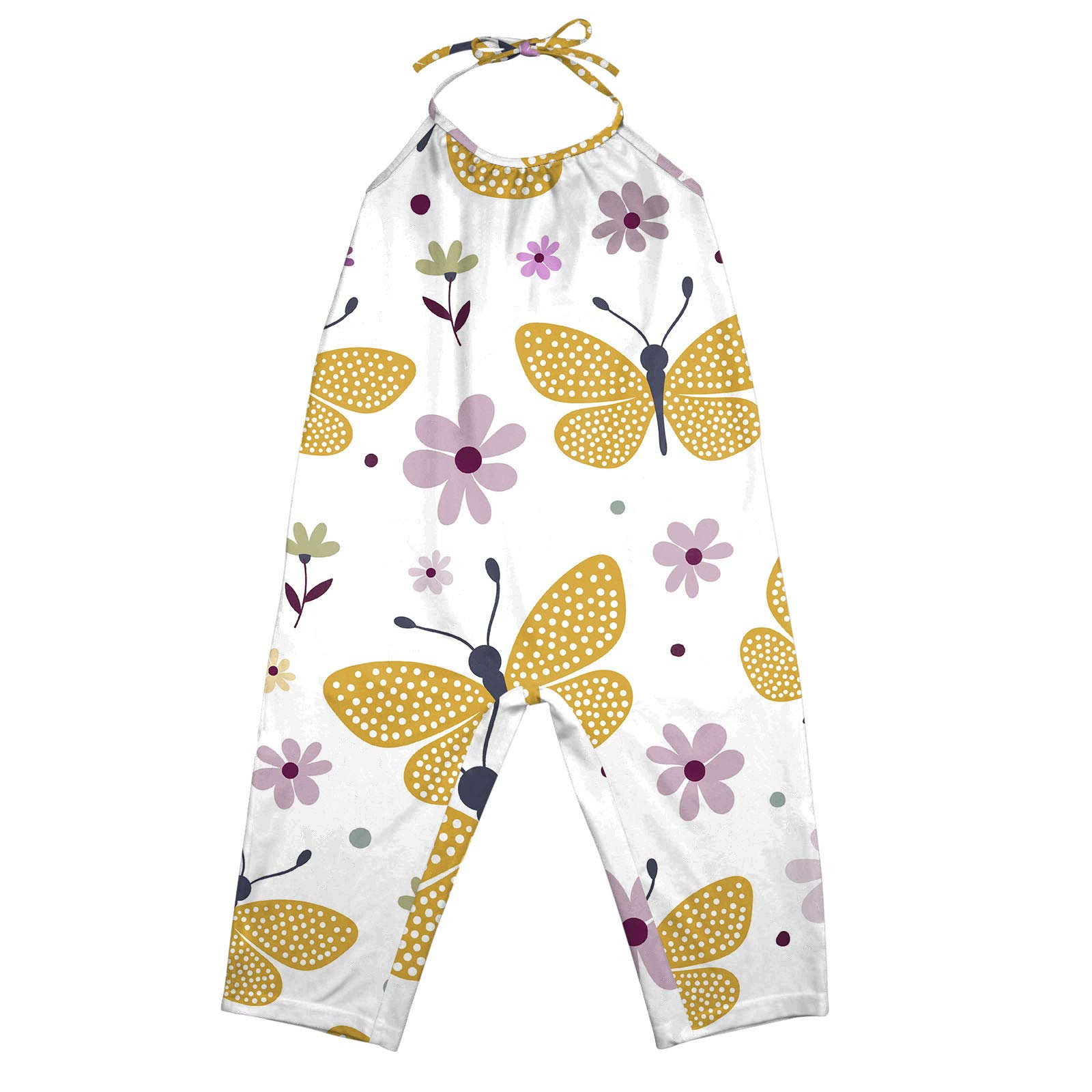 Toddler Girls' Summer Jumpsuit with C-Strap - Cute Cartoon Print Romper Outfit Set for Baby & Kids | Perfect for Playdates, Beach Trips & Casual Wear