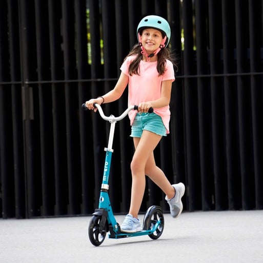 Micro Cruiser Kids Scooter - Lightweight Aluminum Deck & Smooth Ride for Ages 5-12 - Aqua Blue | Perfect for Neighborhood Rides, Park Adventures & School Commutes