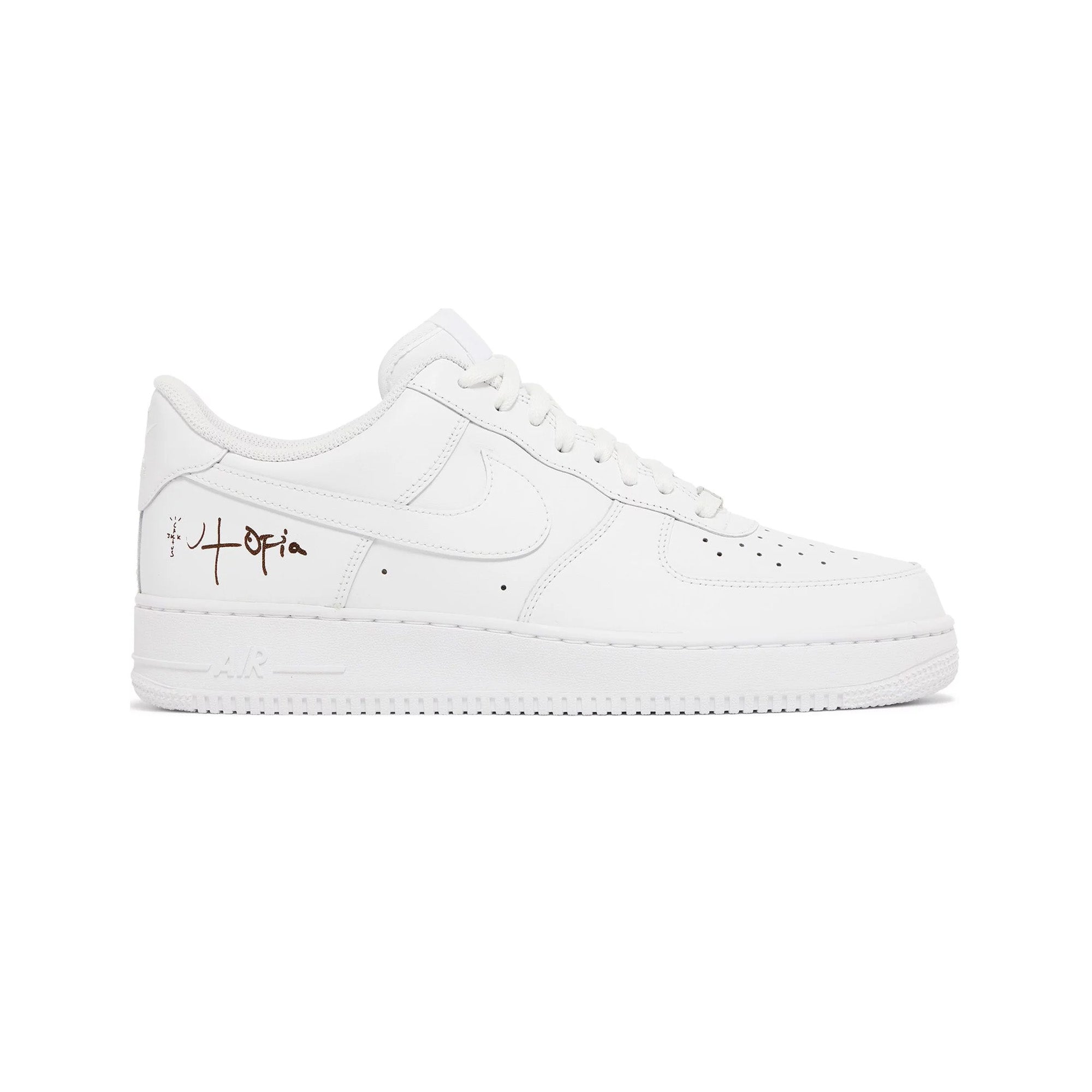 Nike Air Force 1 Low '07 x Travis Scott 'White Utopia Edition' Sneakers - Limited Edition White Leather Basketball Shoes for Men - Perfect for Streetwear, Sneaker Collection & Casual Wear