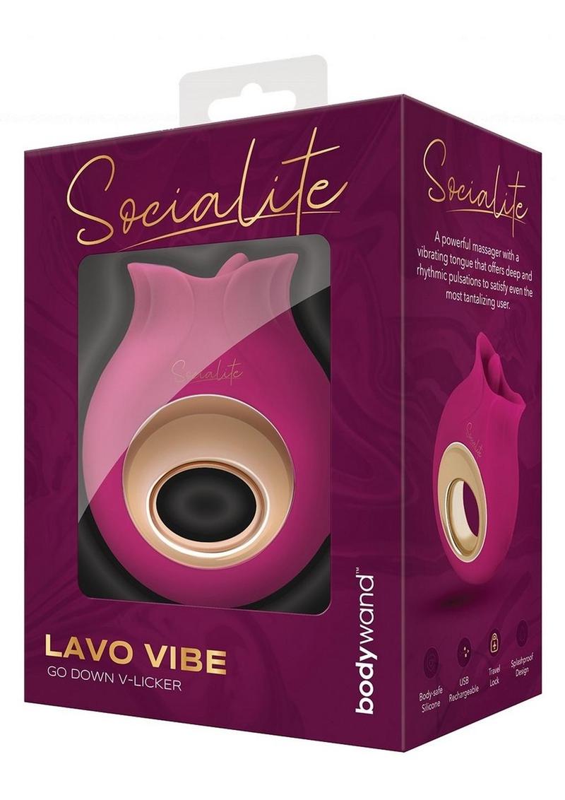 Bodywand Socialite Lavo Rechargeable Silicone Clitoral Stimulator & Vibrator - Pink | G-Spot & Clitoral Pleasure for Women | Perfect for Solo Play & Couples Intimacy