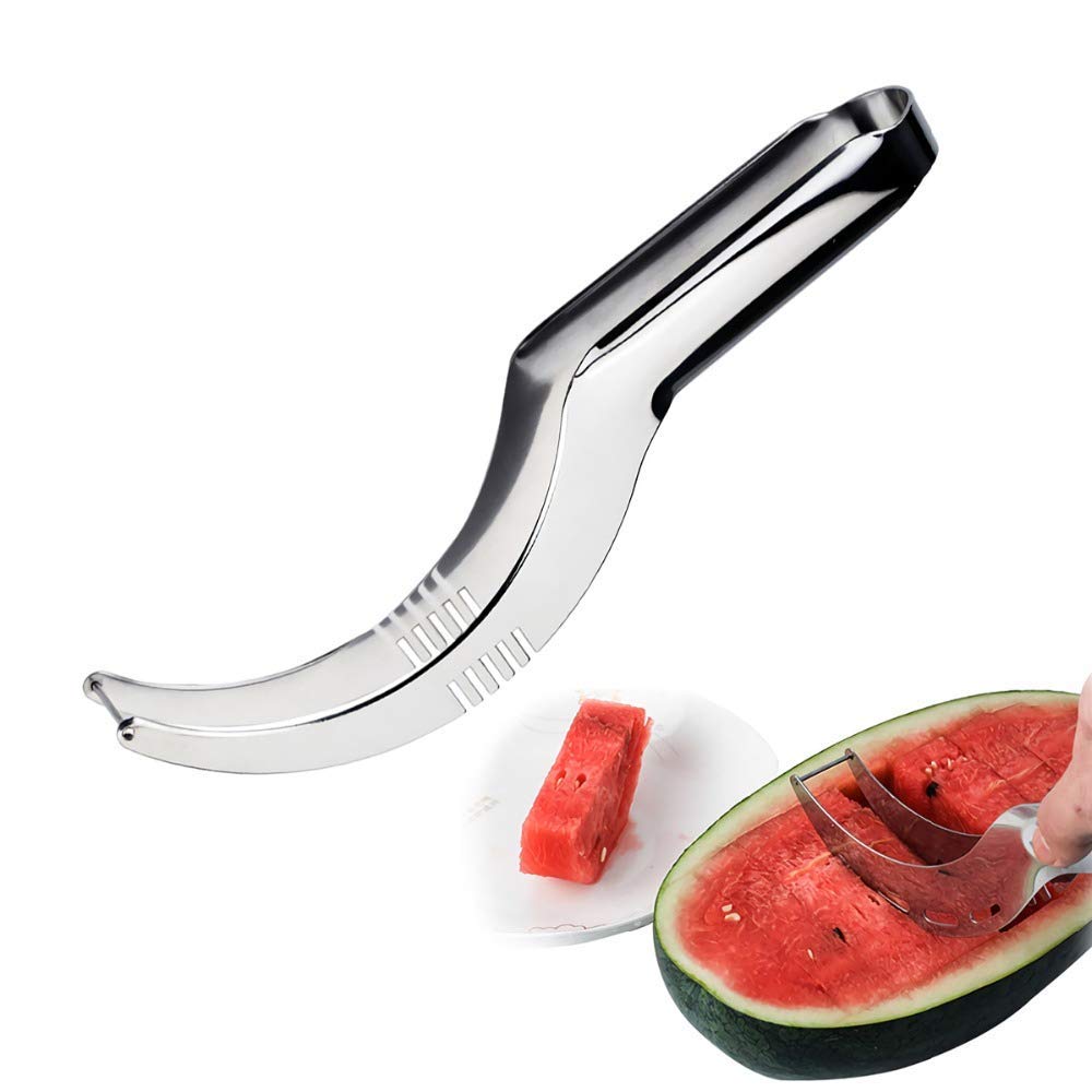 Premium Stainless Steel Watermelon Slicer & Corer - Sharp Fruit & Vegetable Cutting Tool - Perfect for Summer BBQs, Picnics, and Healthy Kitchen Prep