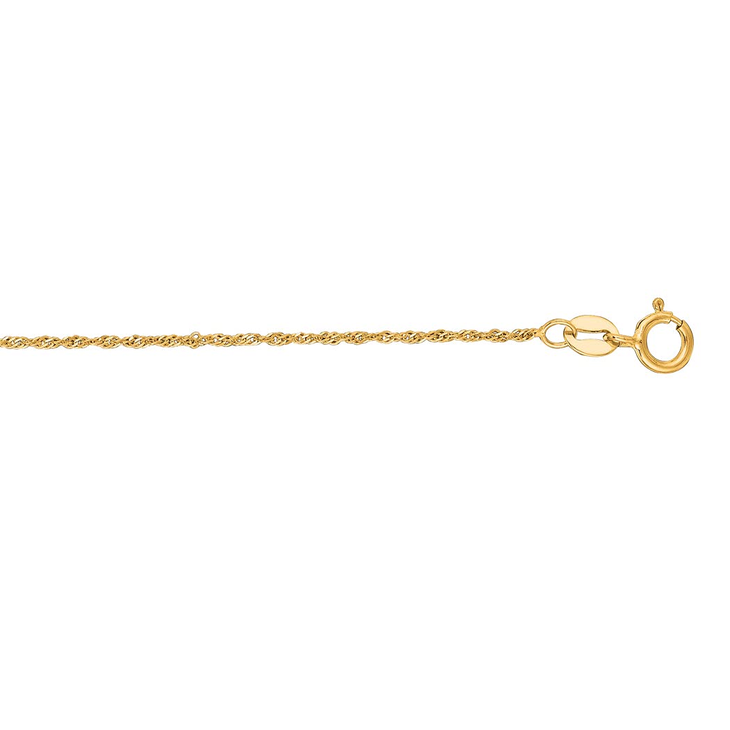 10K Sparkle Cut Singapore Chain Necklace for Women - White Gold & Yellow Gold Options, 16-30 Inch Lengths & Various MM Sizes - Perfect for Gifts, Anniversaries, Weddings & Everyday Elegance