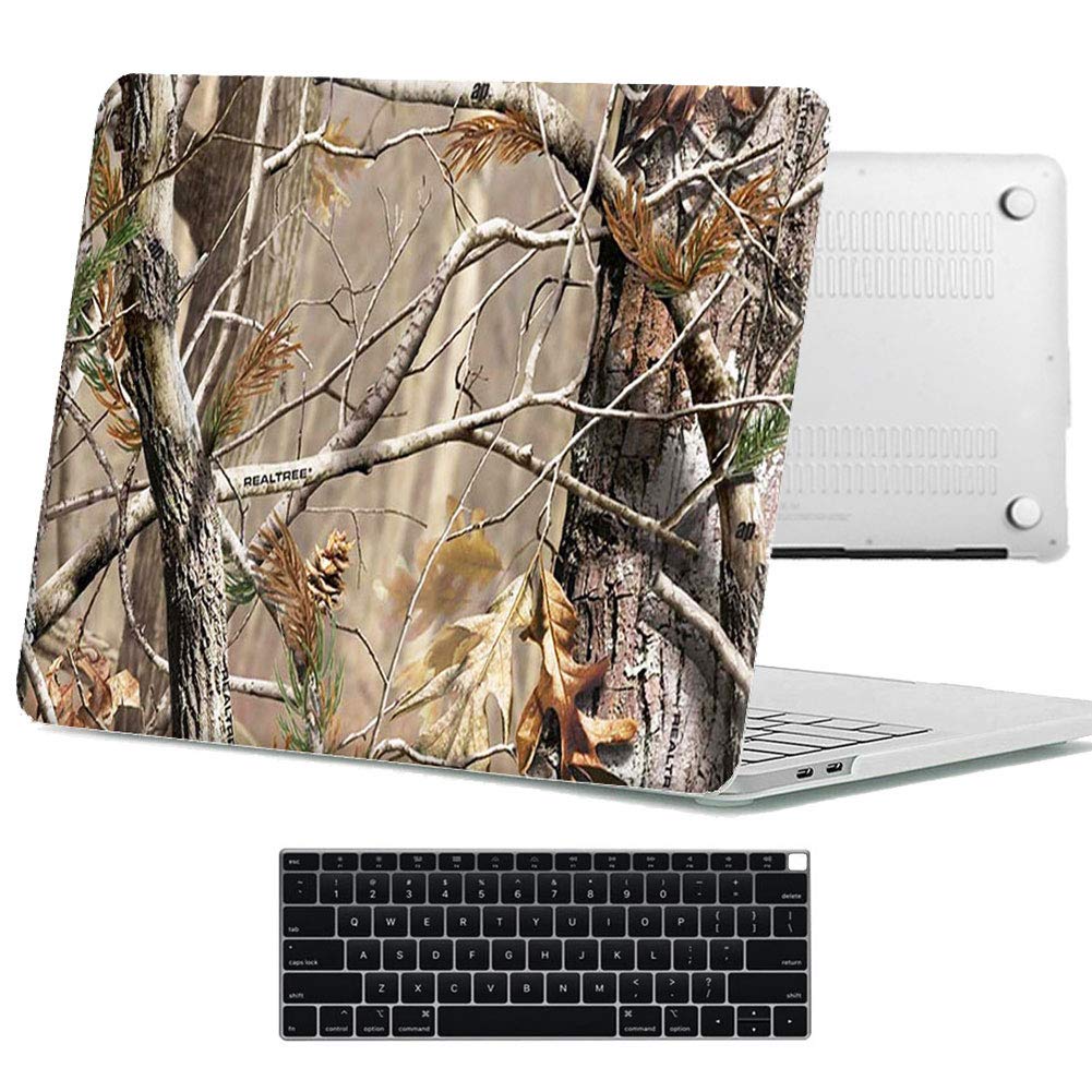Custom Hard Rubberized Painting Case for MacBook Air 13 Inch (2018-2019 Retina Display Model A1932) with Keyboard Cover - Jungle Design | Protective Shell for Work, Travel & School Use